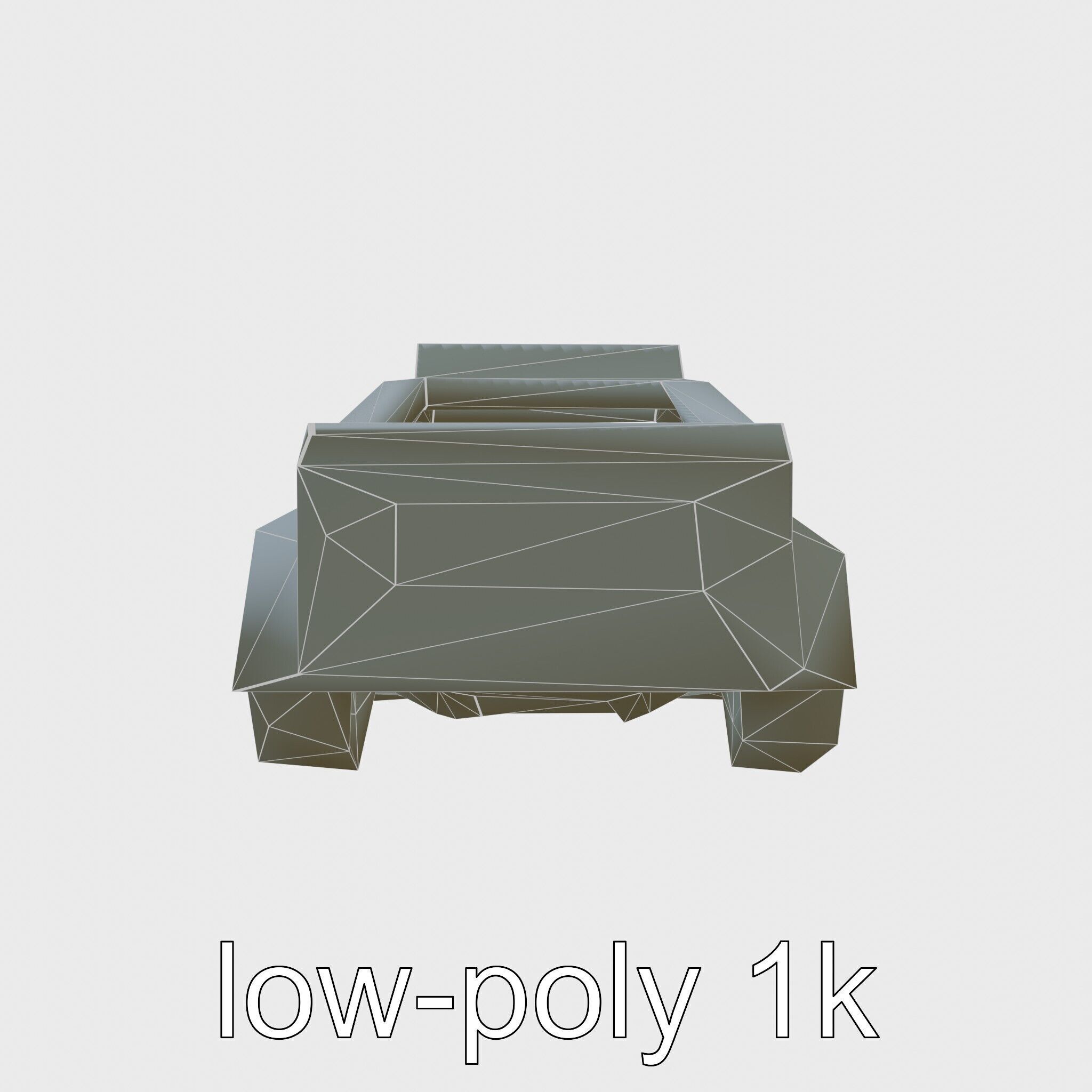 Classic Vintage Car with Split Windshield Design Low-poly 3D model_7
