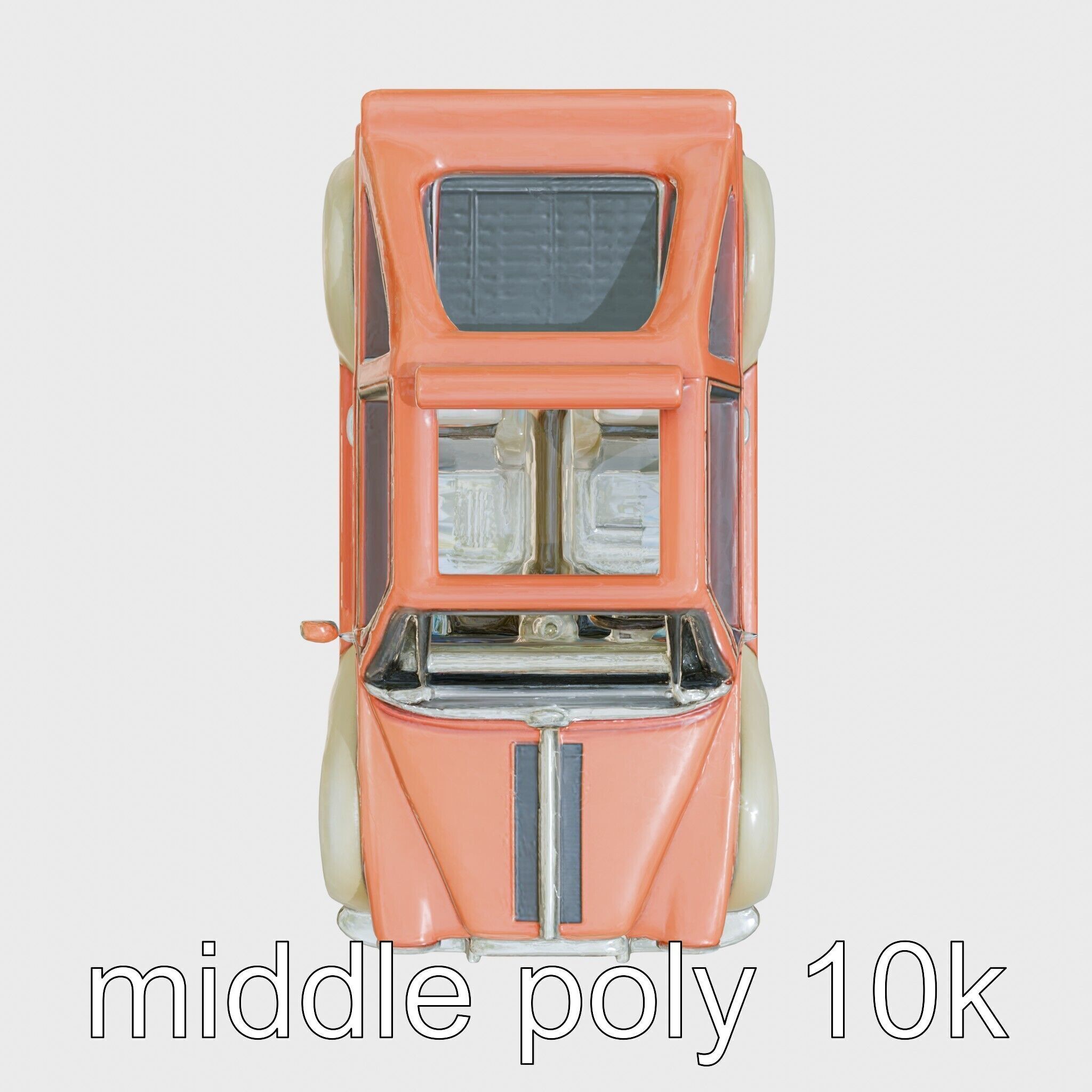 Classic Vintage Car with Split Windshield Design Low-poly 3D model_8