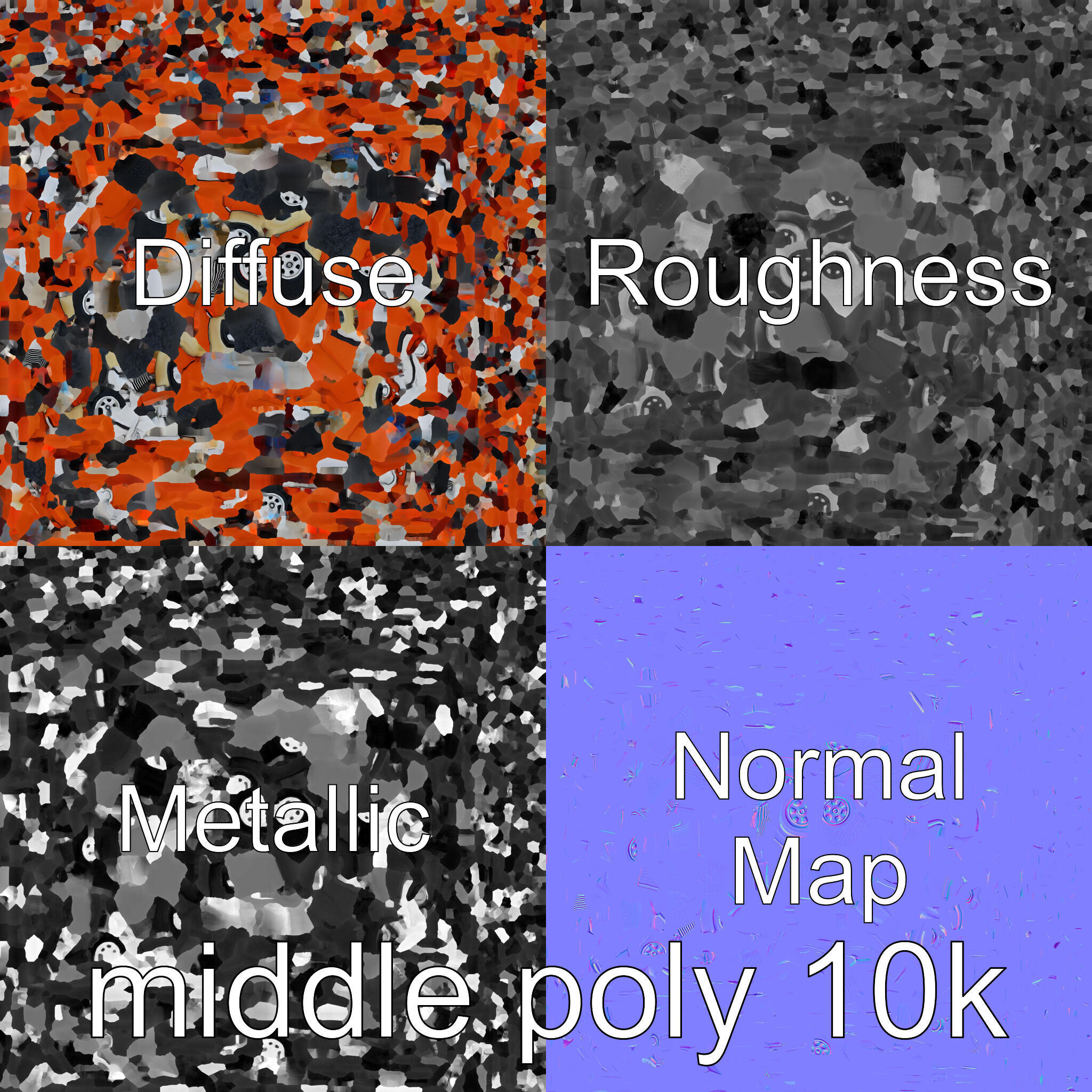 Classic Vintage Car with Split Windshield Design Low-poly 3D model_30