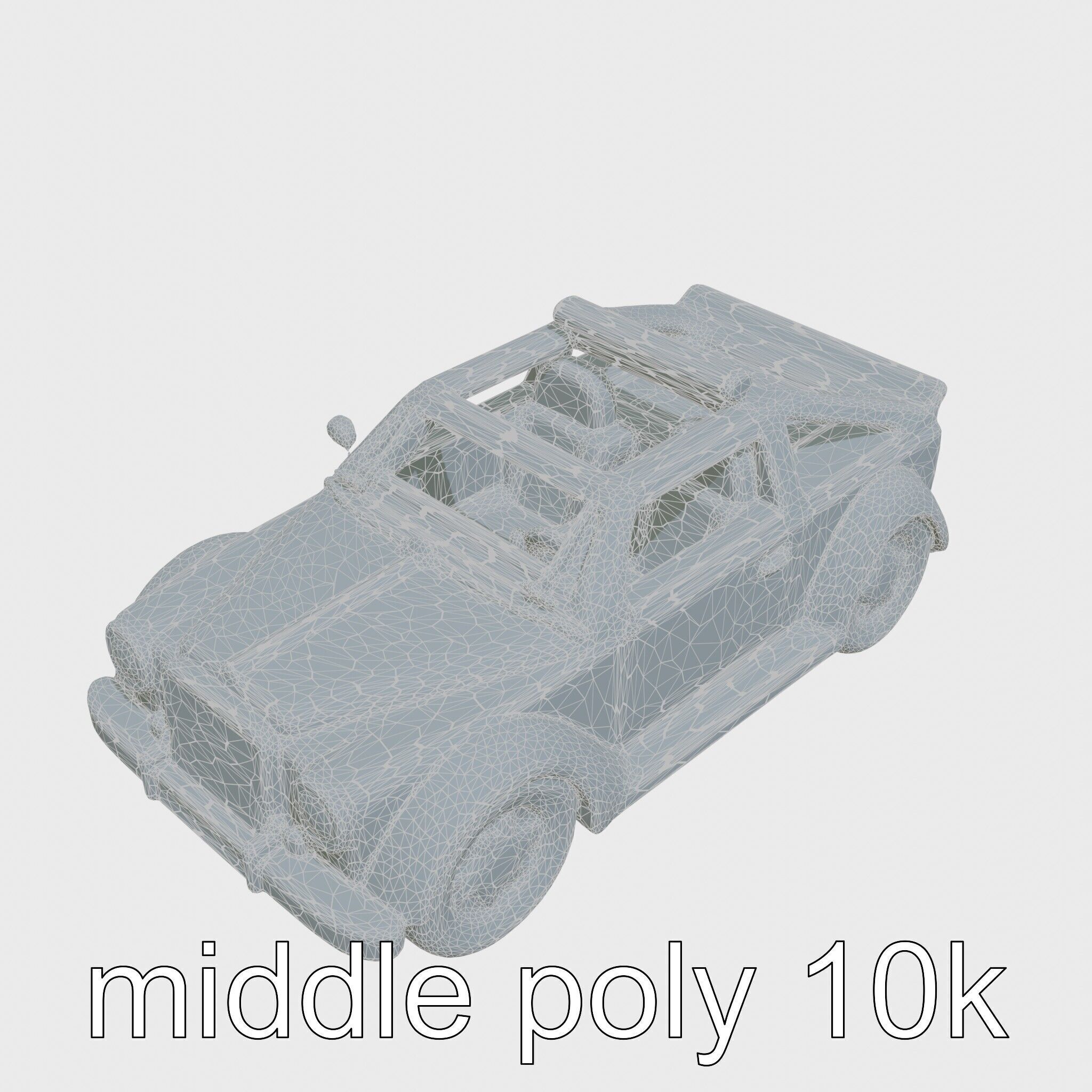 Classic Vintage Car with Split Windshield Design Low-poly 3D model_22