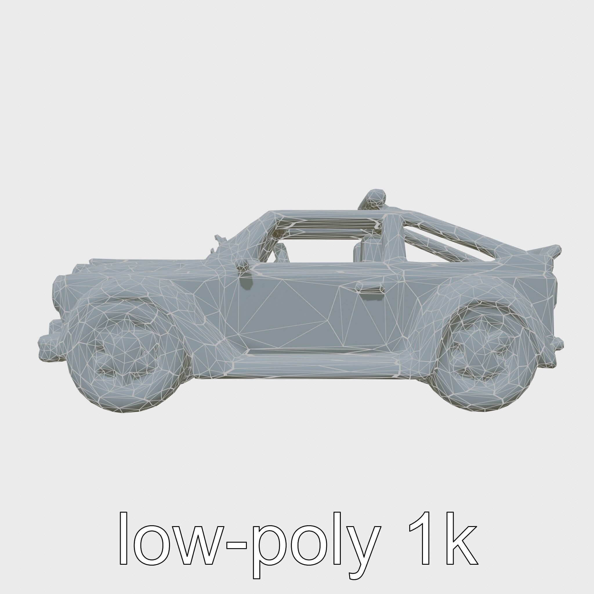 Classic Vintage Car with Split Windshield Design Low-poly 3D model_9