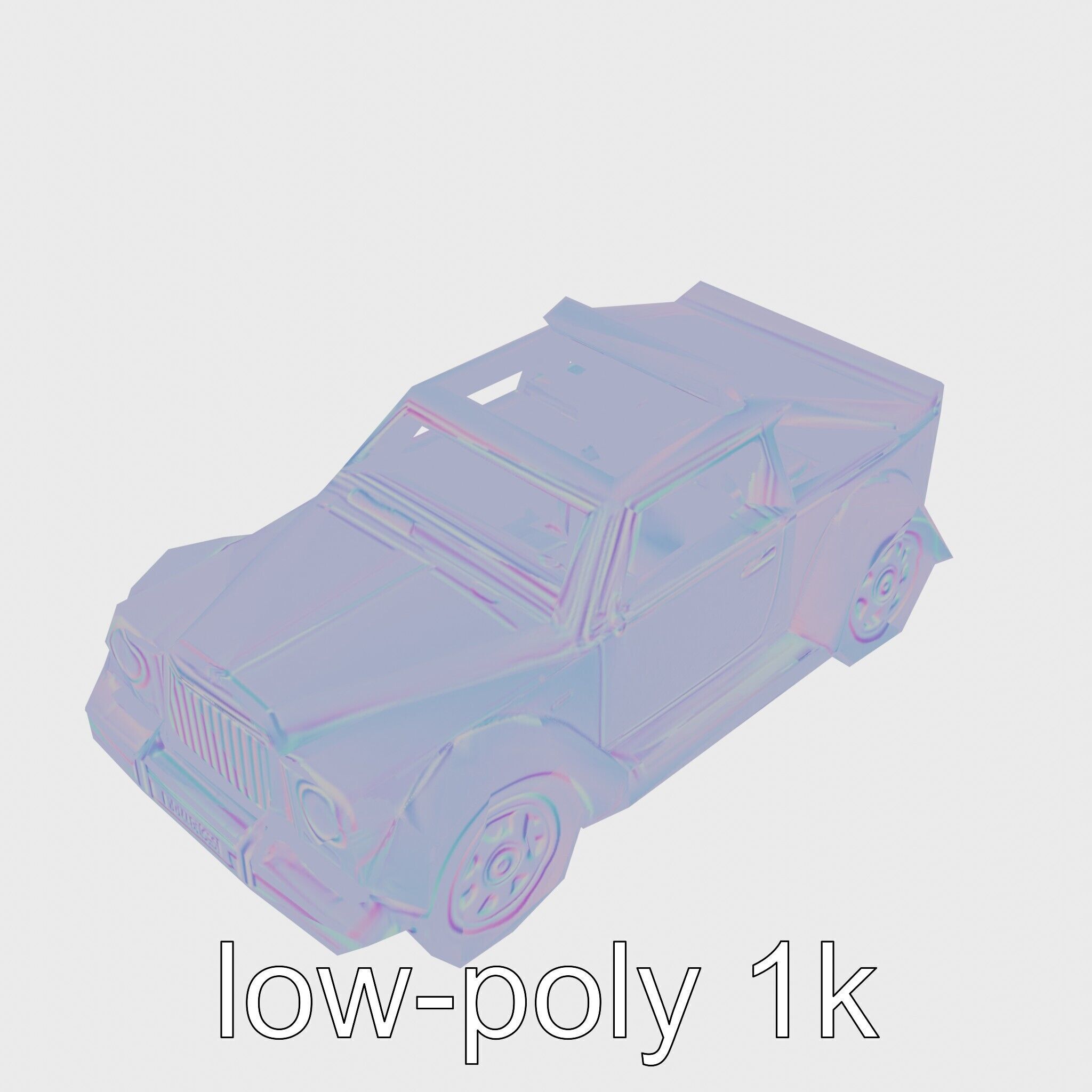 Classic Vintage Car with Split Windshield Design Low-poly 3D model_17