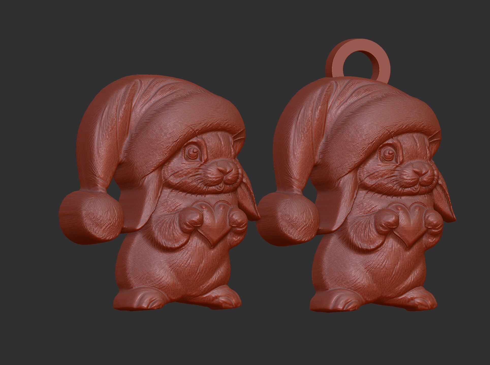 christmas rabbit decor  3D print model_2