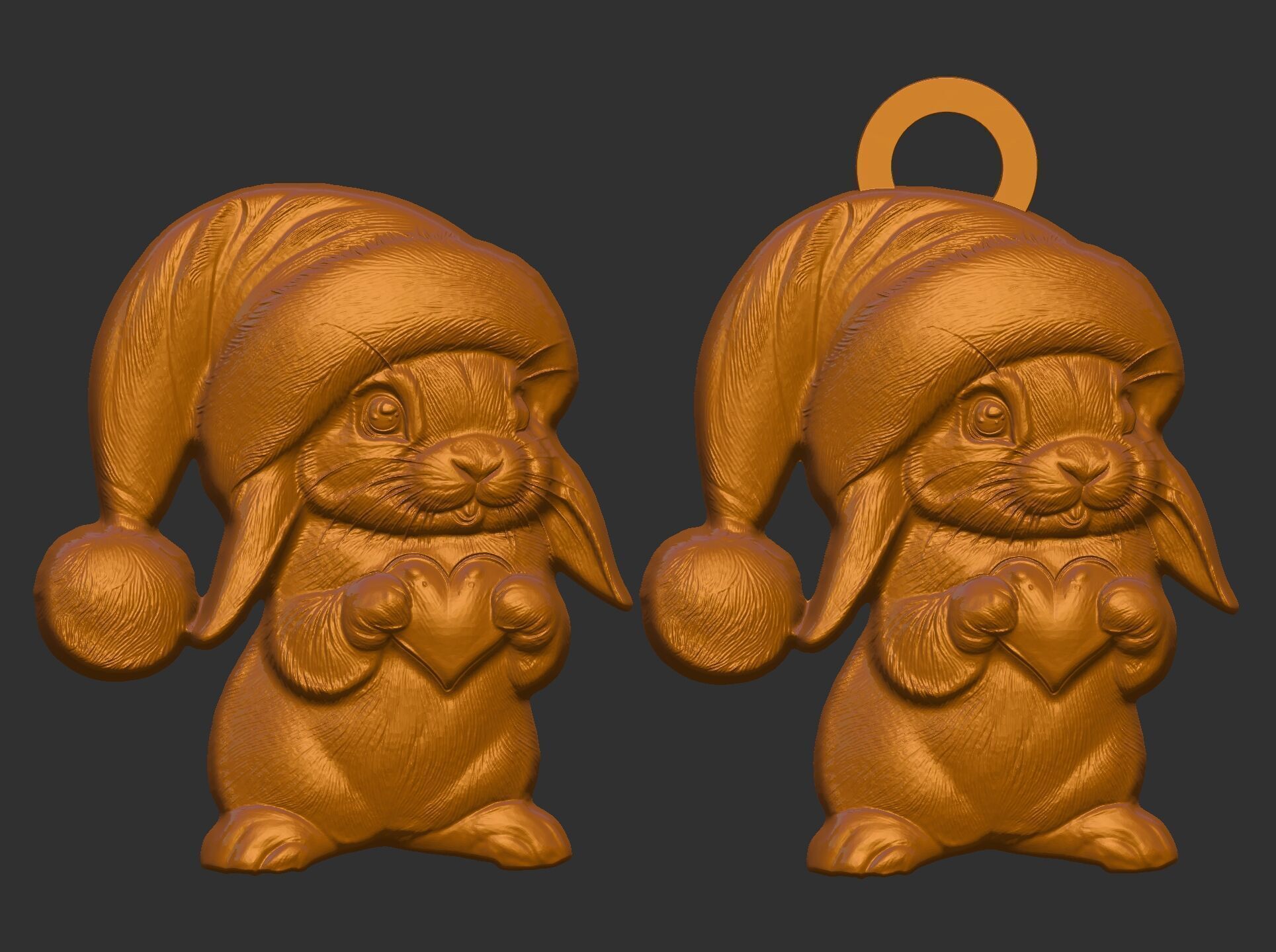 christmas rabbit decor  3D print model_14