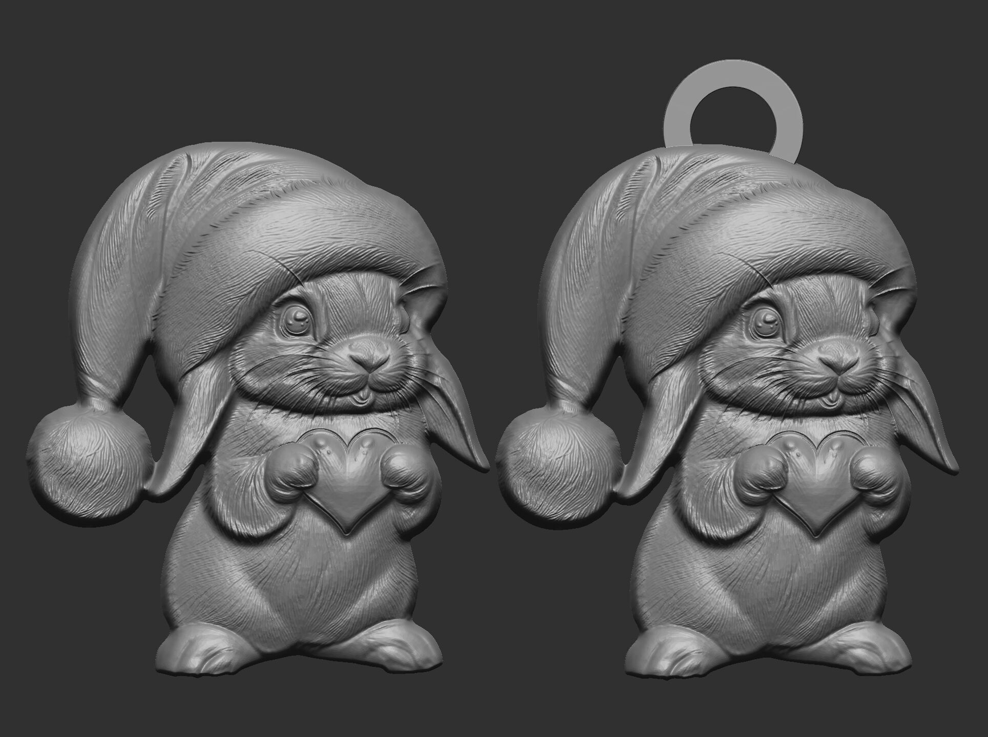 christmas rabbit decor  3D print model_10