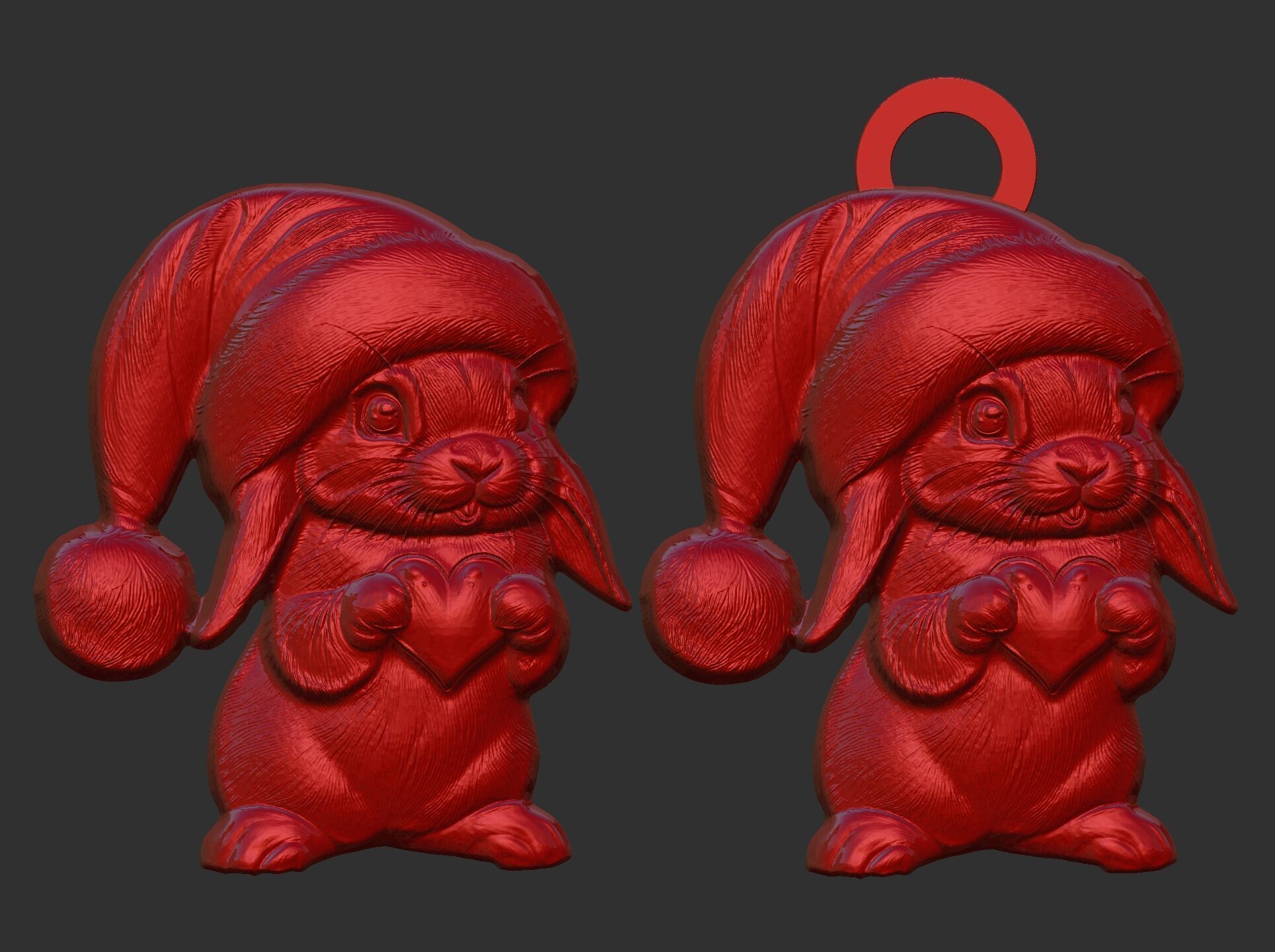 christmas rabbit decor  3D print model_15
