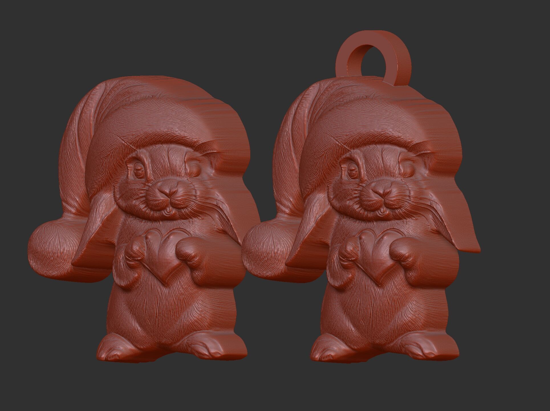 christmas rabbit decor  3D print model_1
