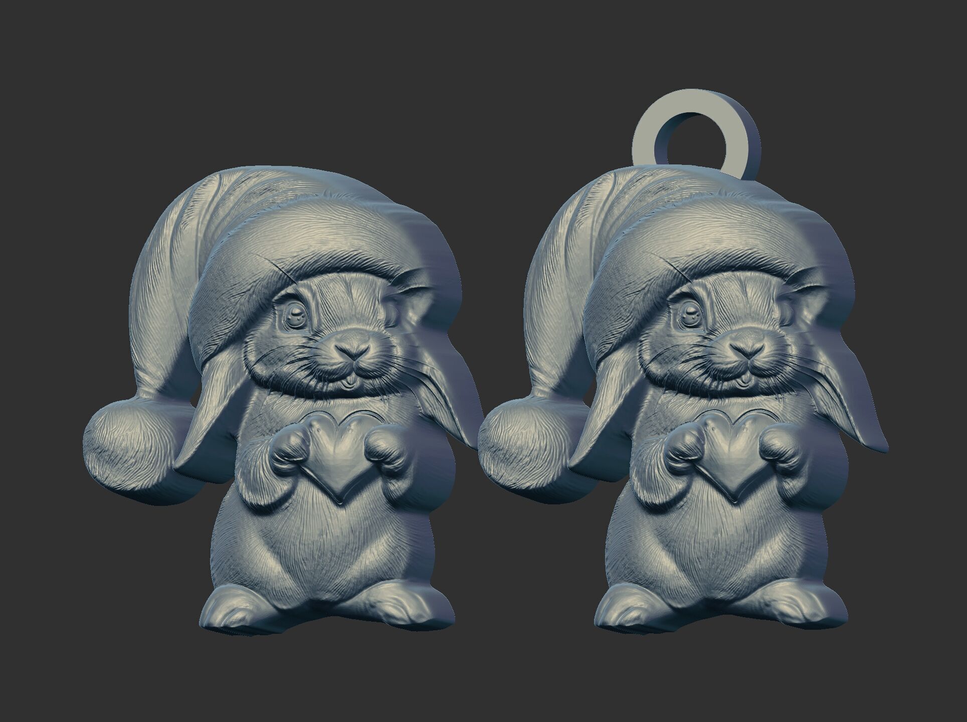 christmas rabbit decor  3D print model_7