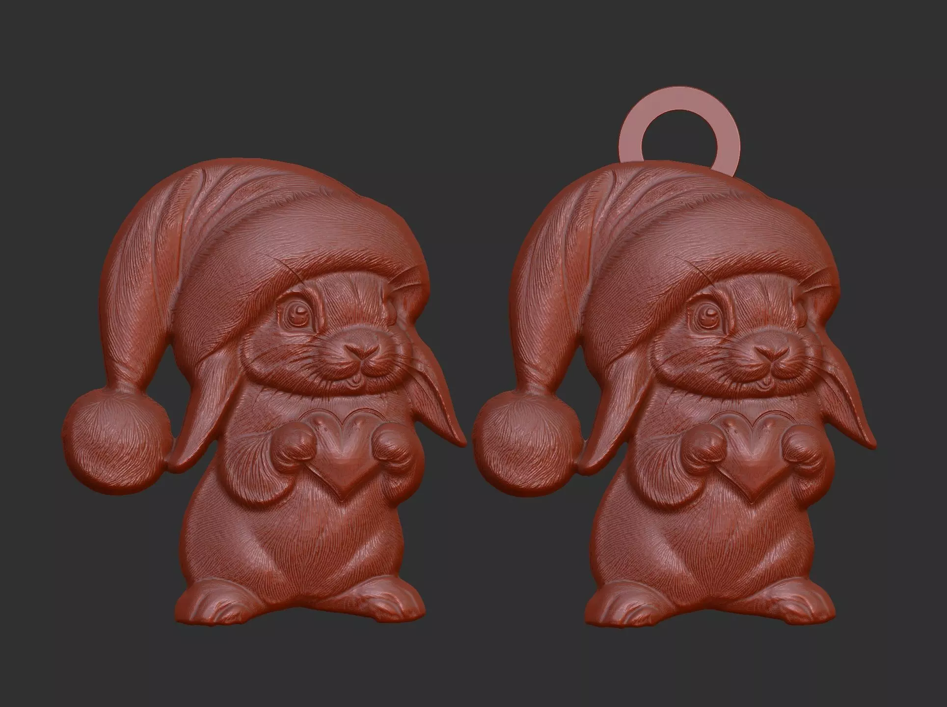 christmas rabbit decor  3D print model_0