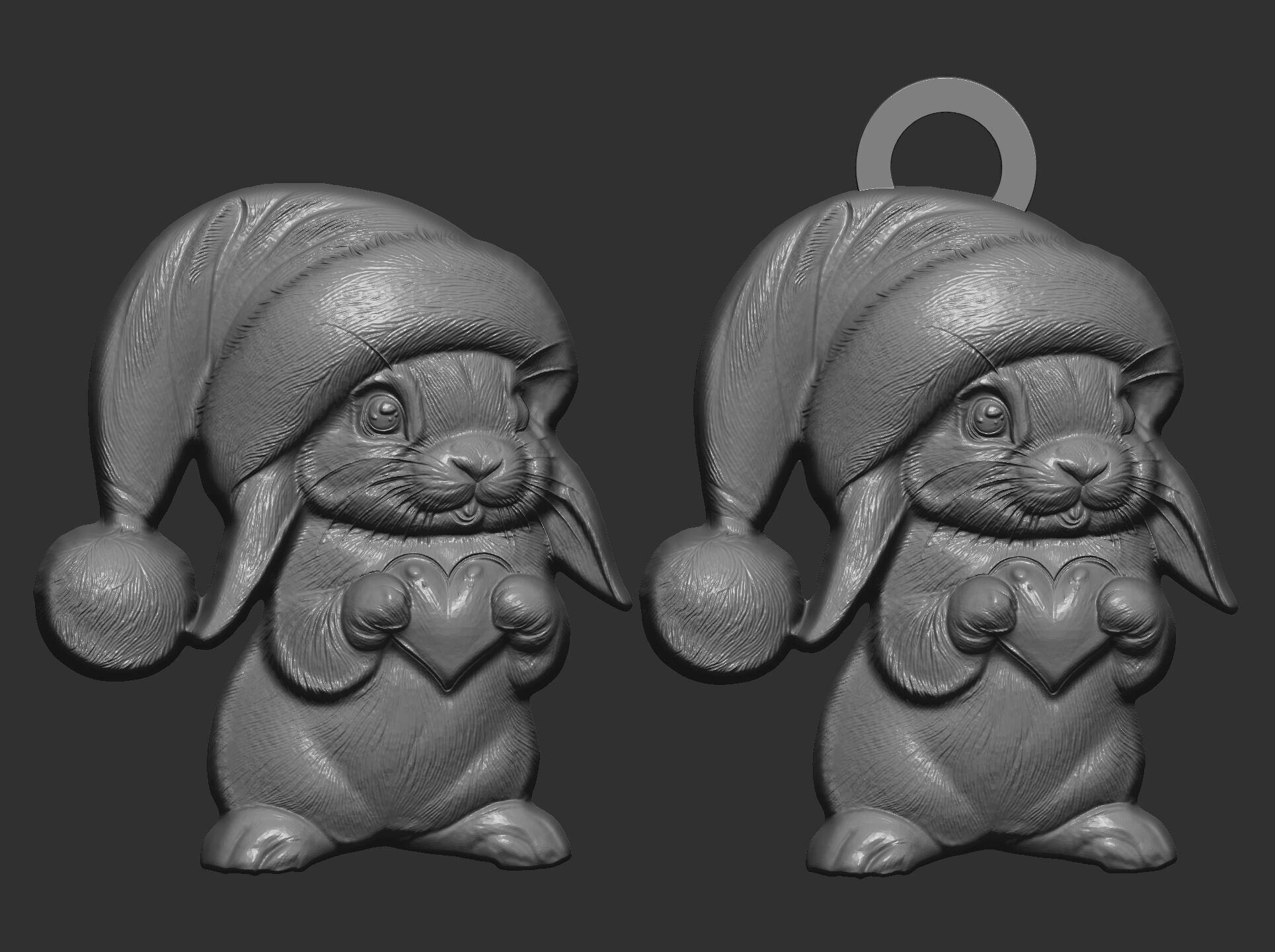 christmas rabbit decor  3D print model_13