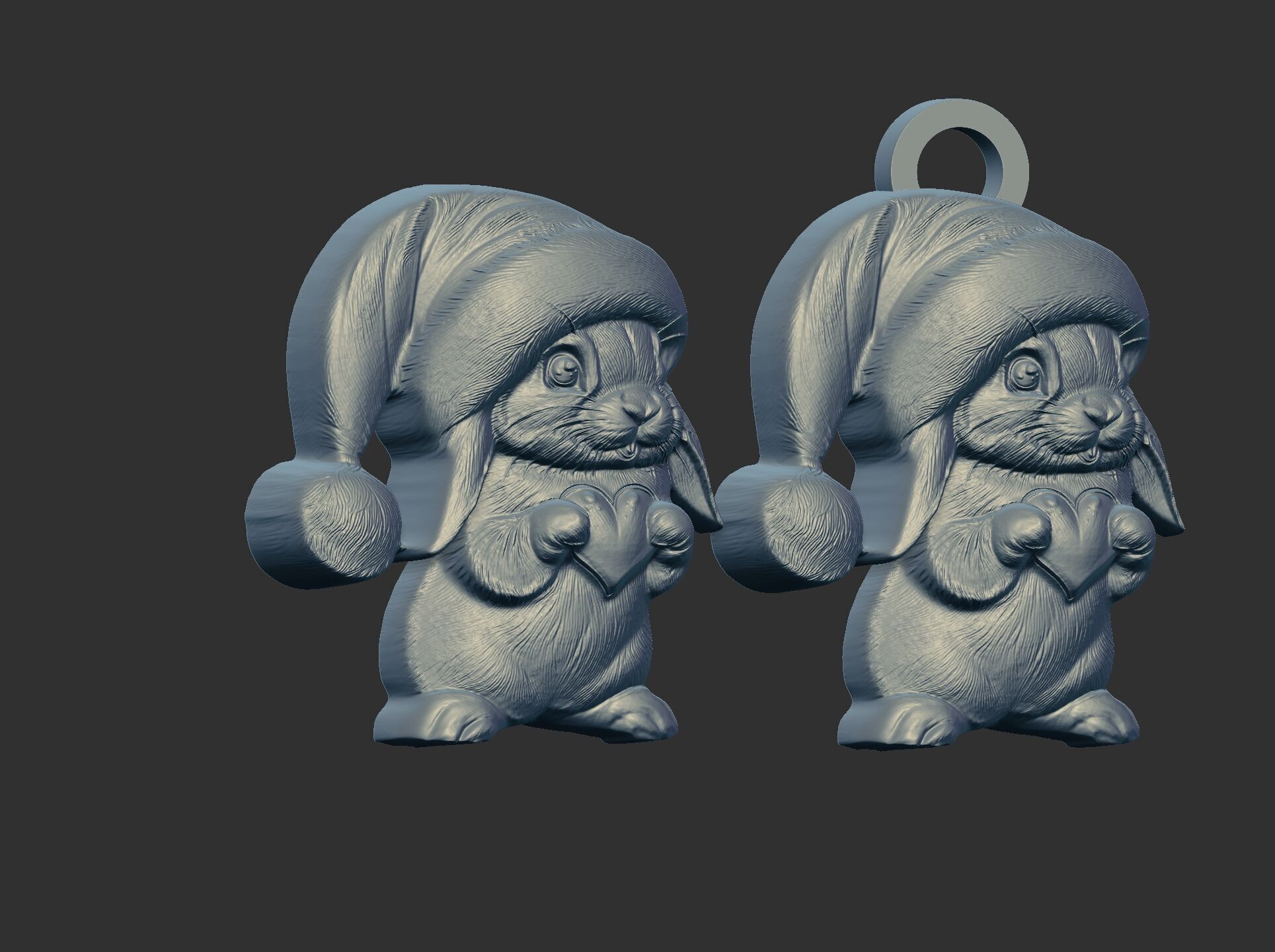 christmas rabbit decor  3D print model_5