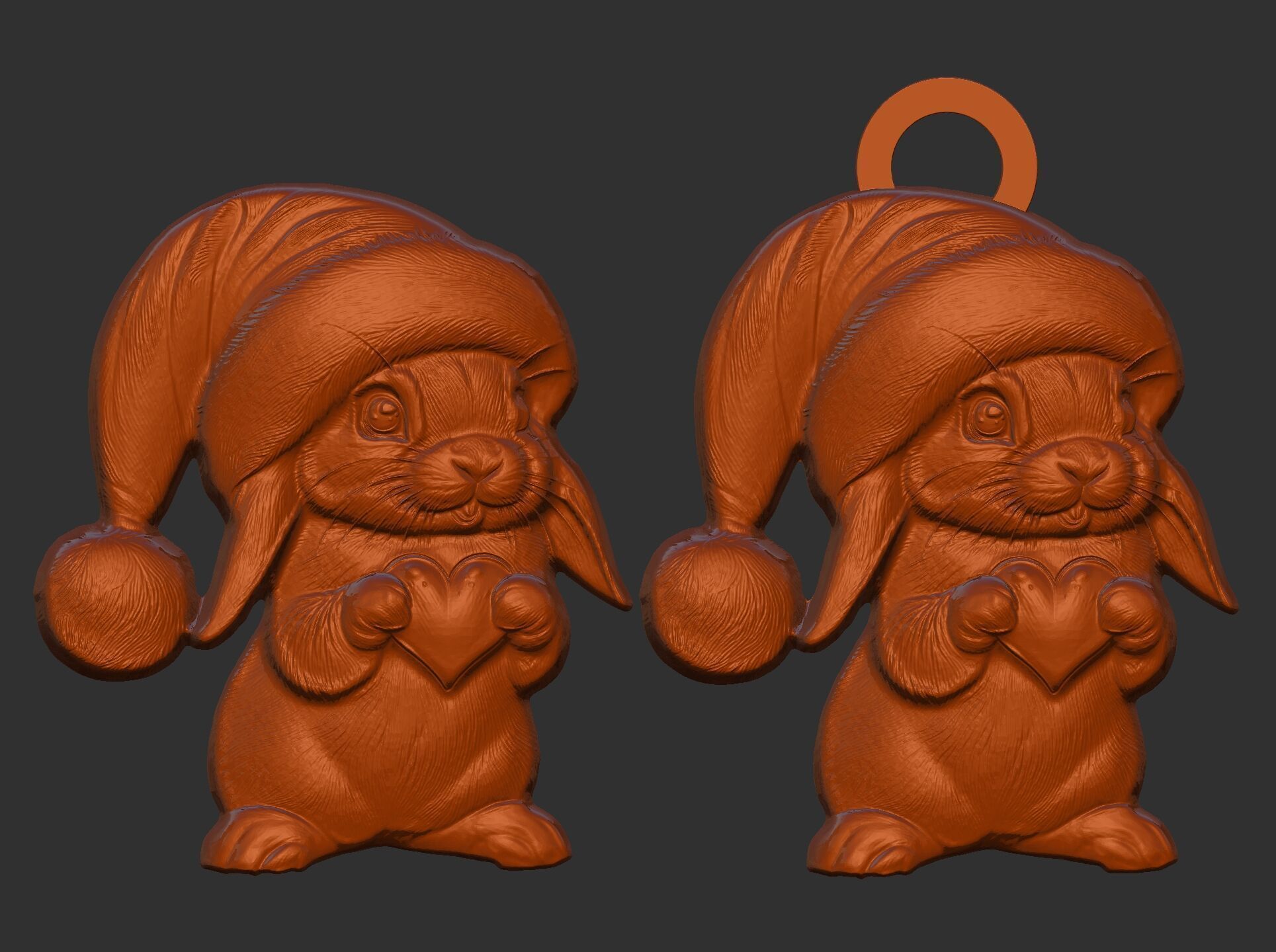 christmas rabbit decor  3D print model_16