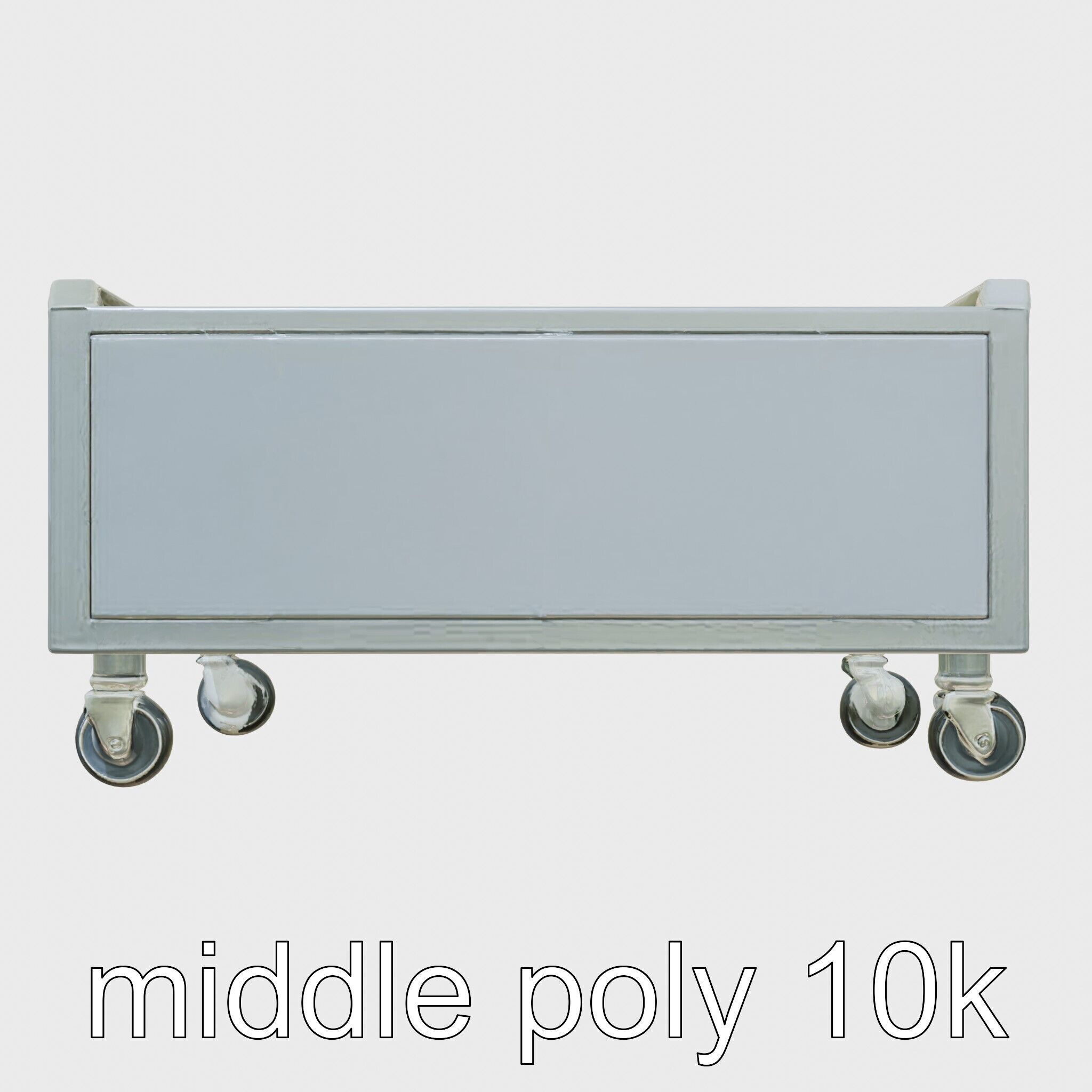 Ergonomic Aviation Grey Field Cart with LED Low-poly 3D model_16