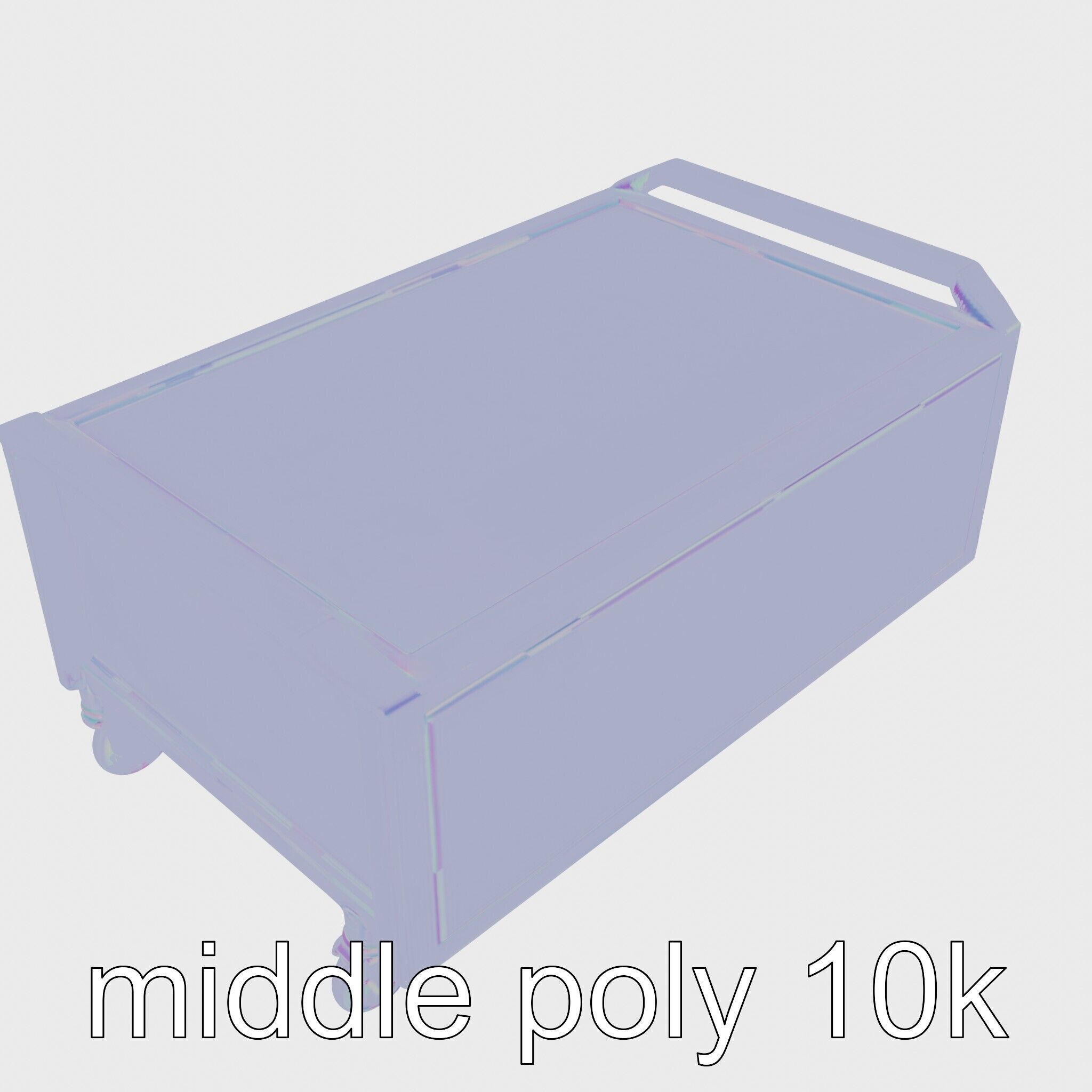 Ergonomic Aviation Grey Field Cart with LED Low-poly 3D model_19