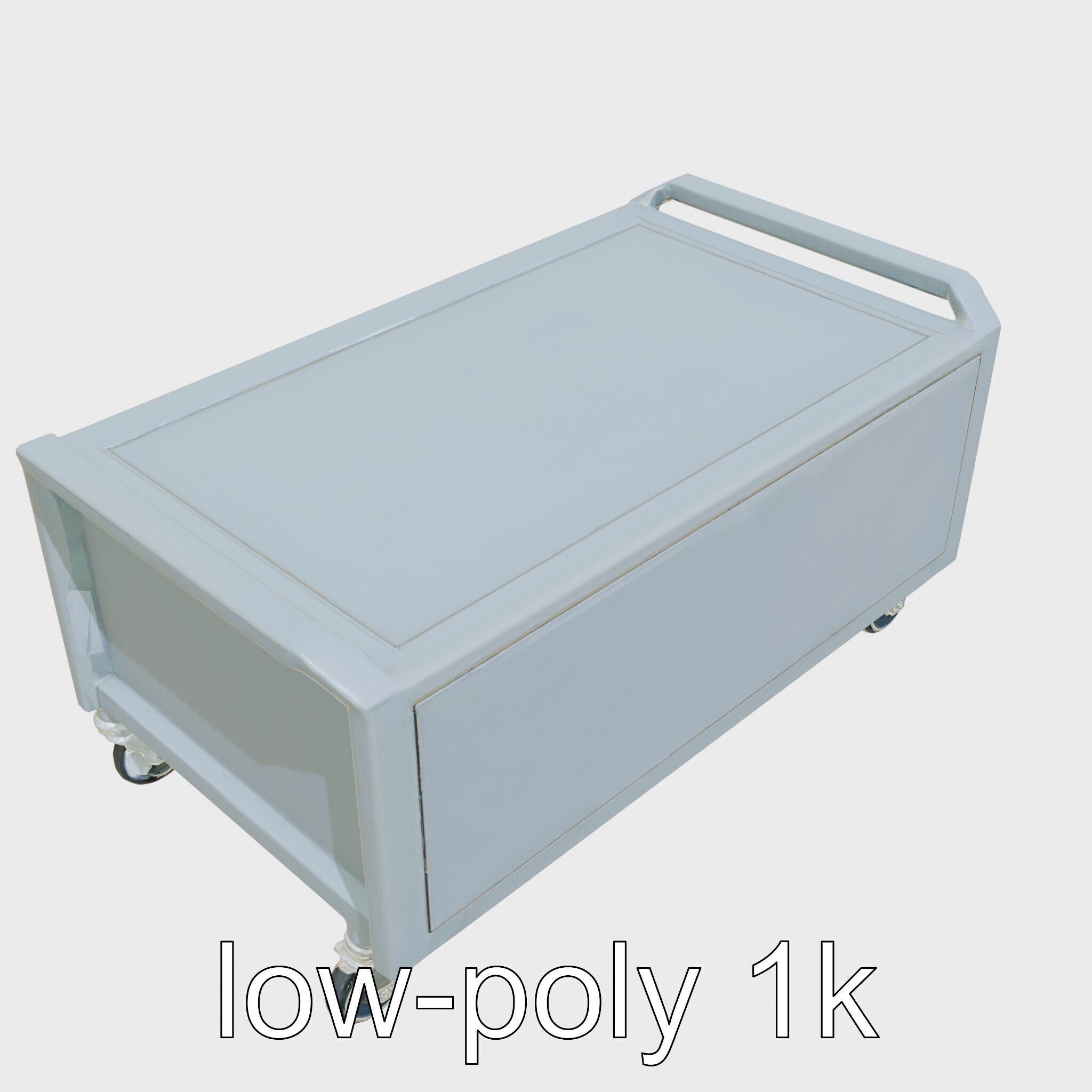 Ergonomic Aviation Grey Field Cart with LED Low-poly 3D model_9