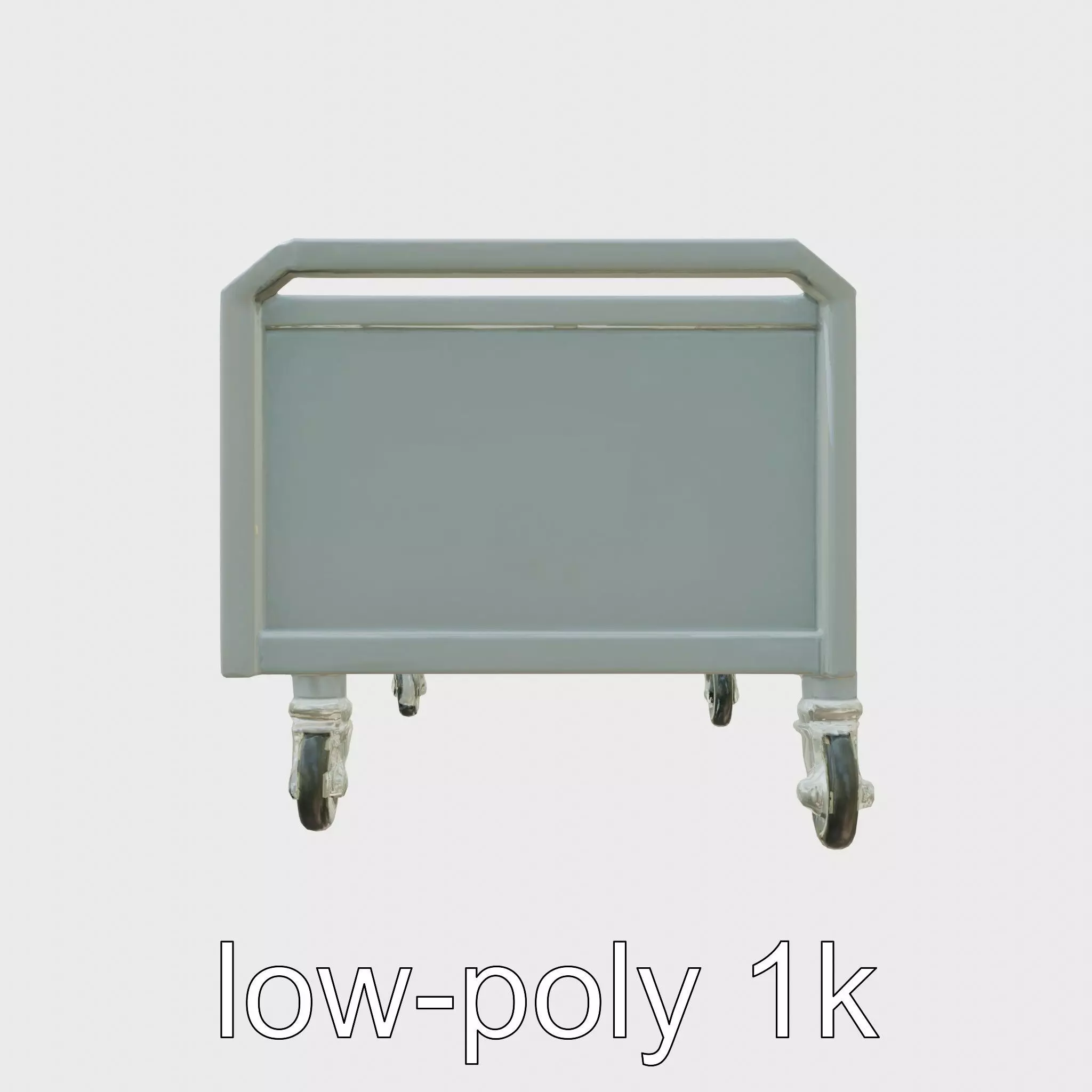 Ergonomic Aviation Grey Field Cart with LED Low-poly 3D model_0