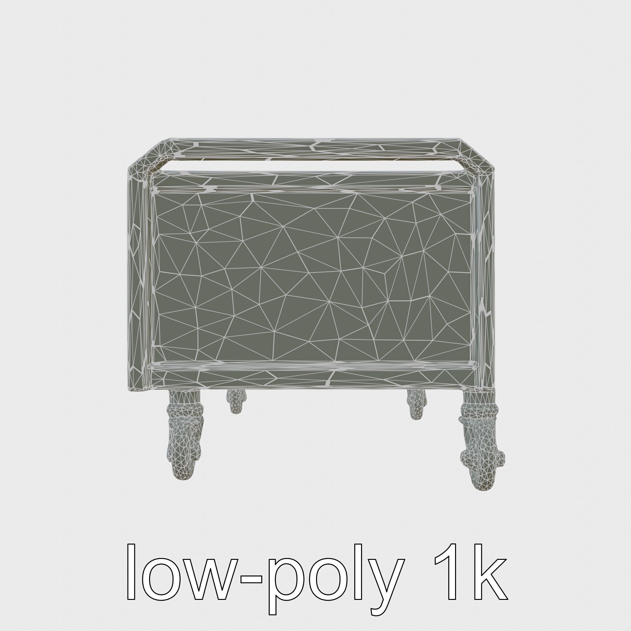 Ergonomic Aviation Grey Field Cart with LED Low-poly 3D model_6