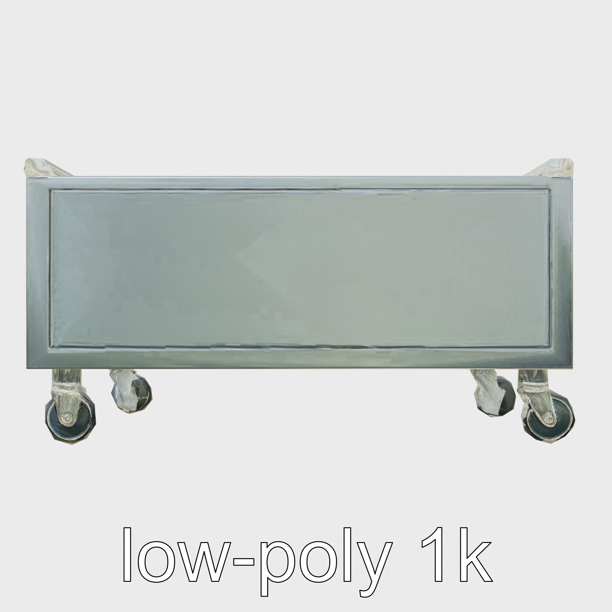 Ergonomic Aviation Grey Field Cart with LED Low-poly 3D model_4