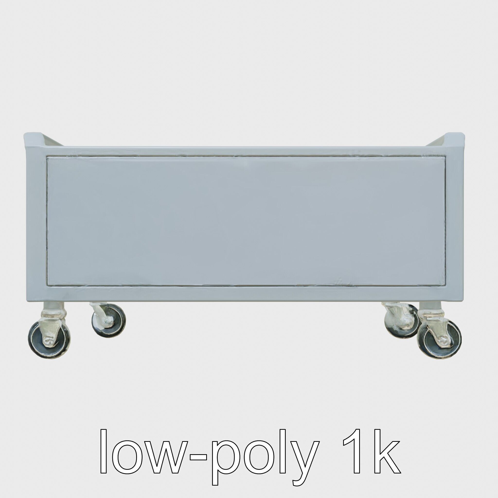 Ergonomic Aviation Grey Field Cart with LED Low-poly 3D model_21