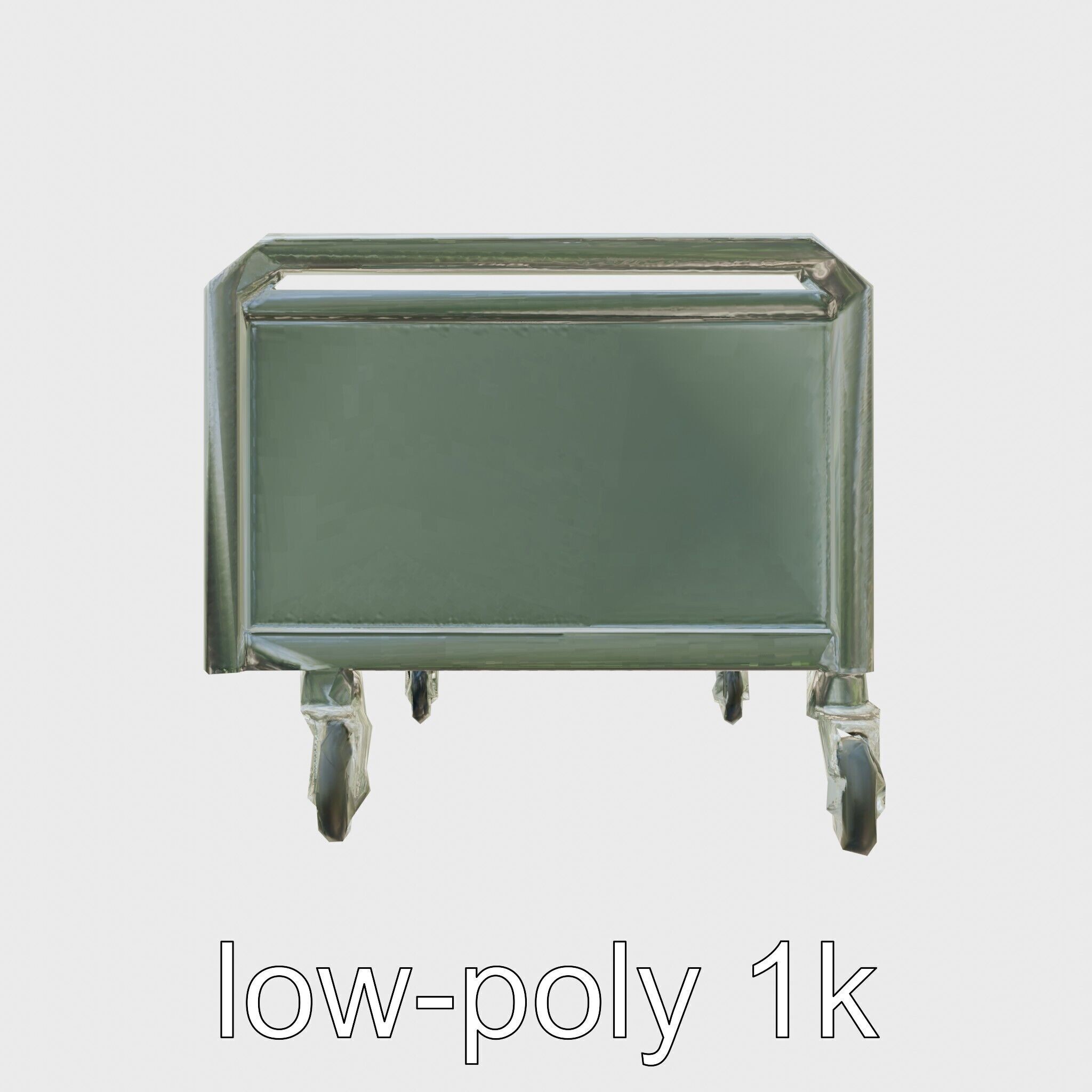 Ergonomic Aviation Grey Field Cart with LED Low-poly 3D model_14