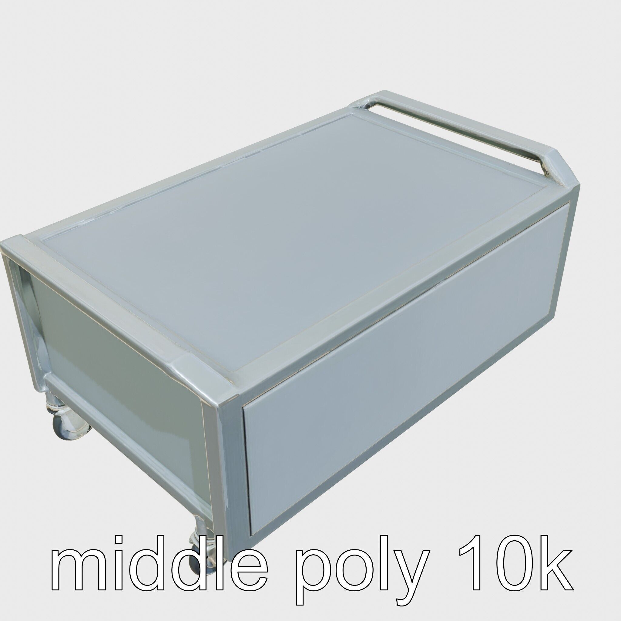 Ergonomic Aviation Grey Field Cart with LED Low-poly 3D model_8