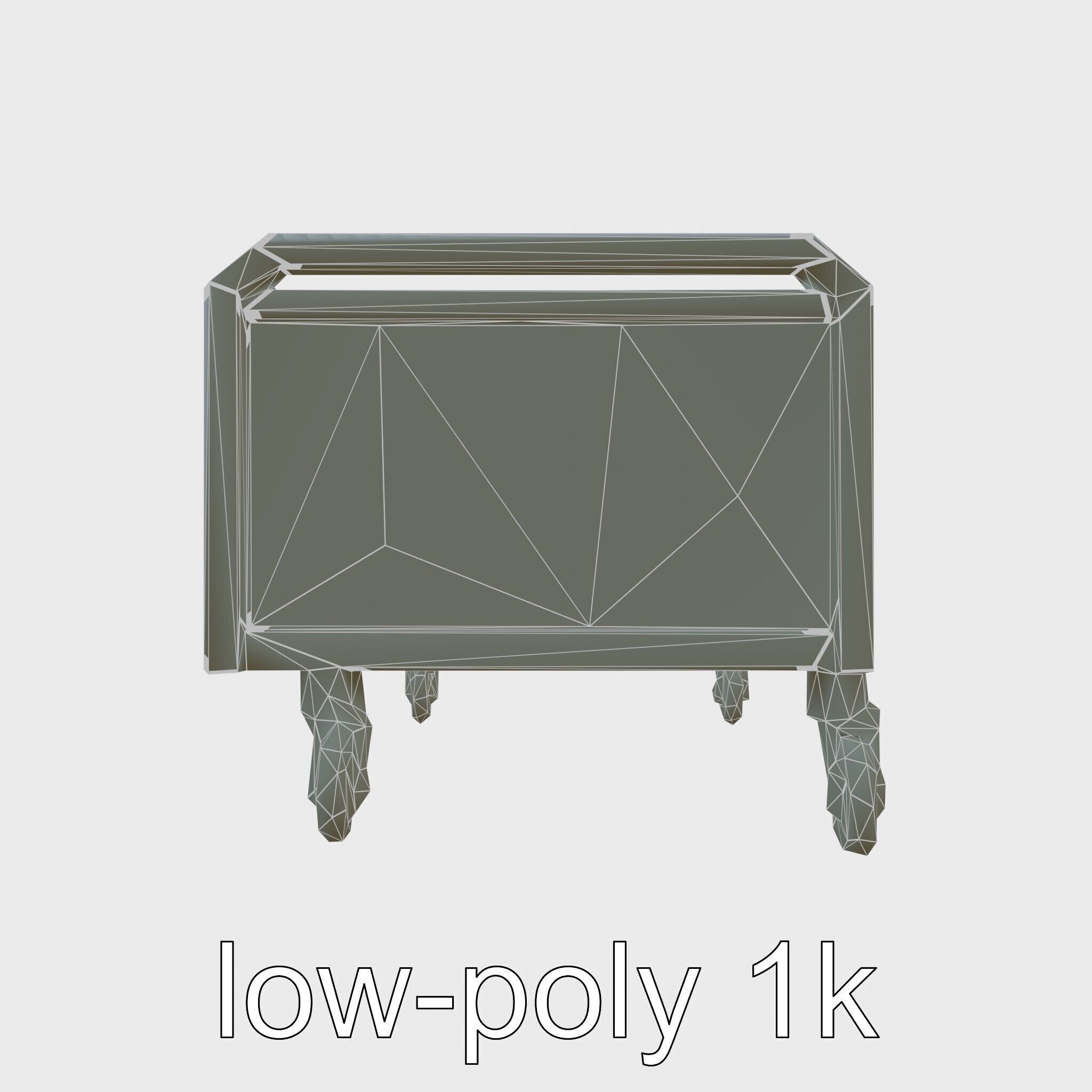 Ergonomic Aviation Grey Field Cart with LED Low-poly 3D model_13