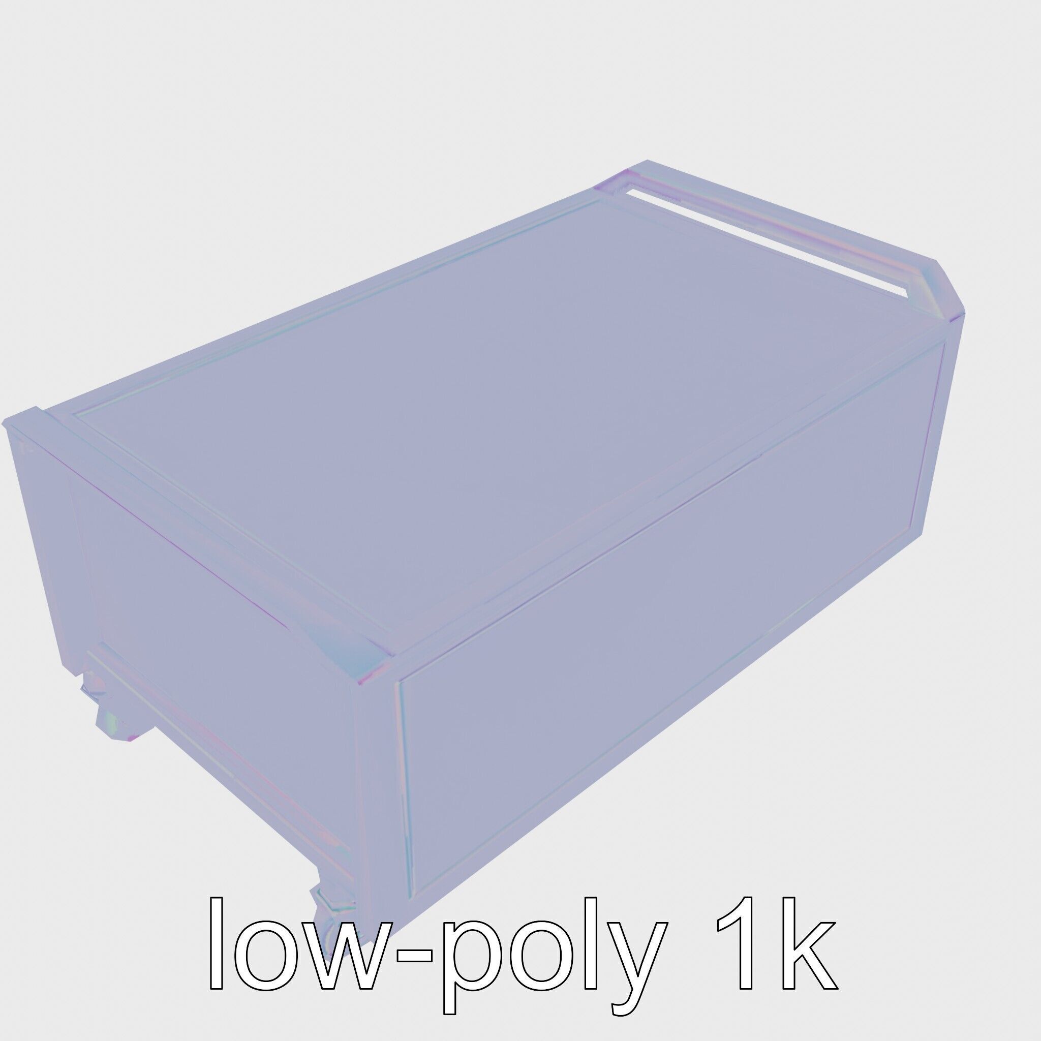 Ergonomic Aviation Grey Field Cart with LED Low-poly 3D model_20