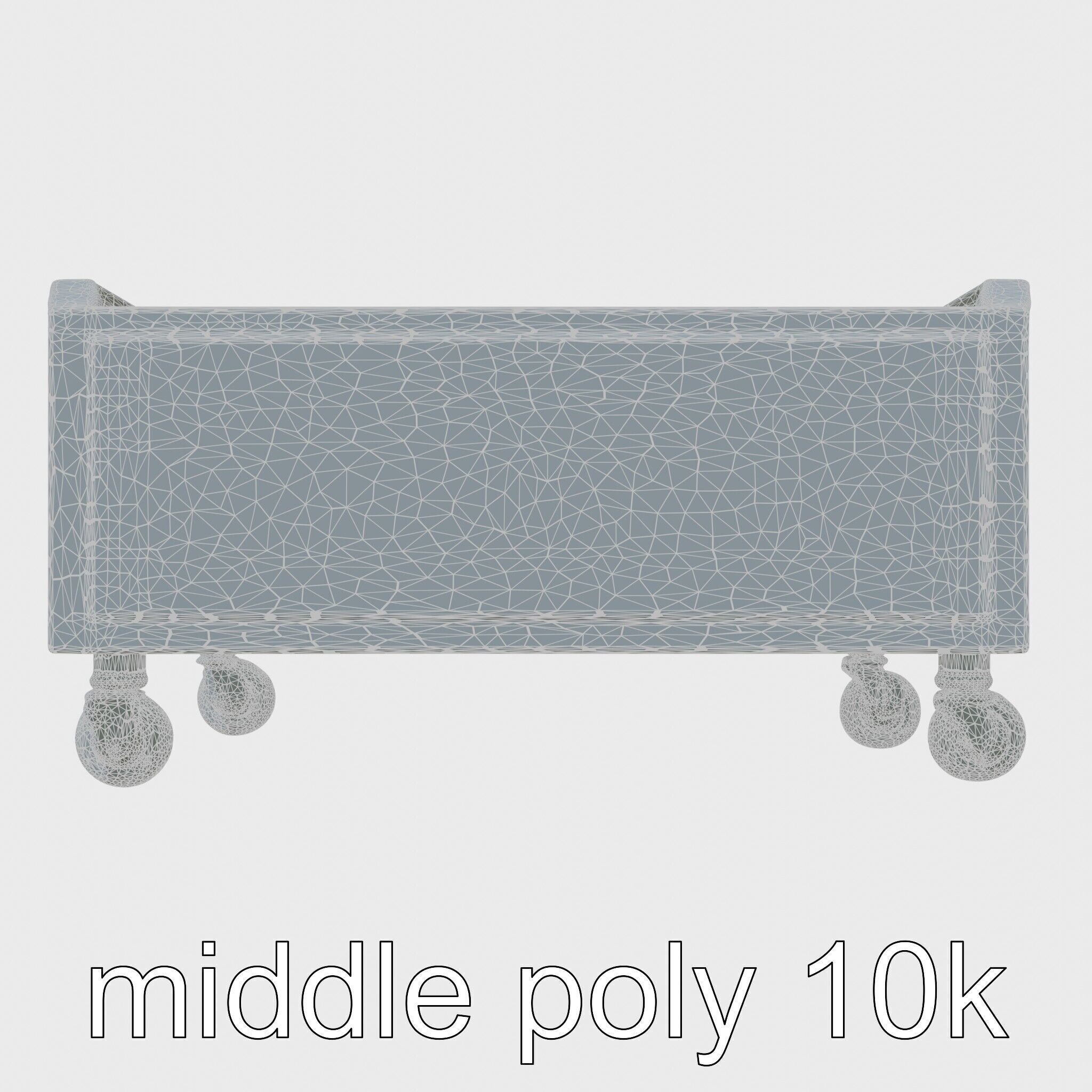 Ergonomic Aviation Grey Field Cart with LED Low-poly 3D model_30