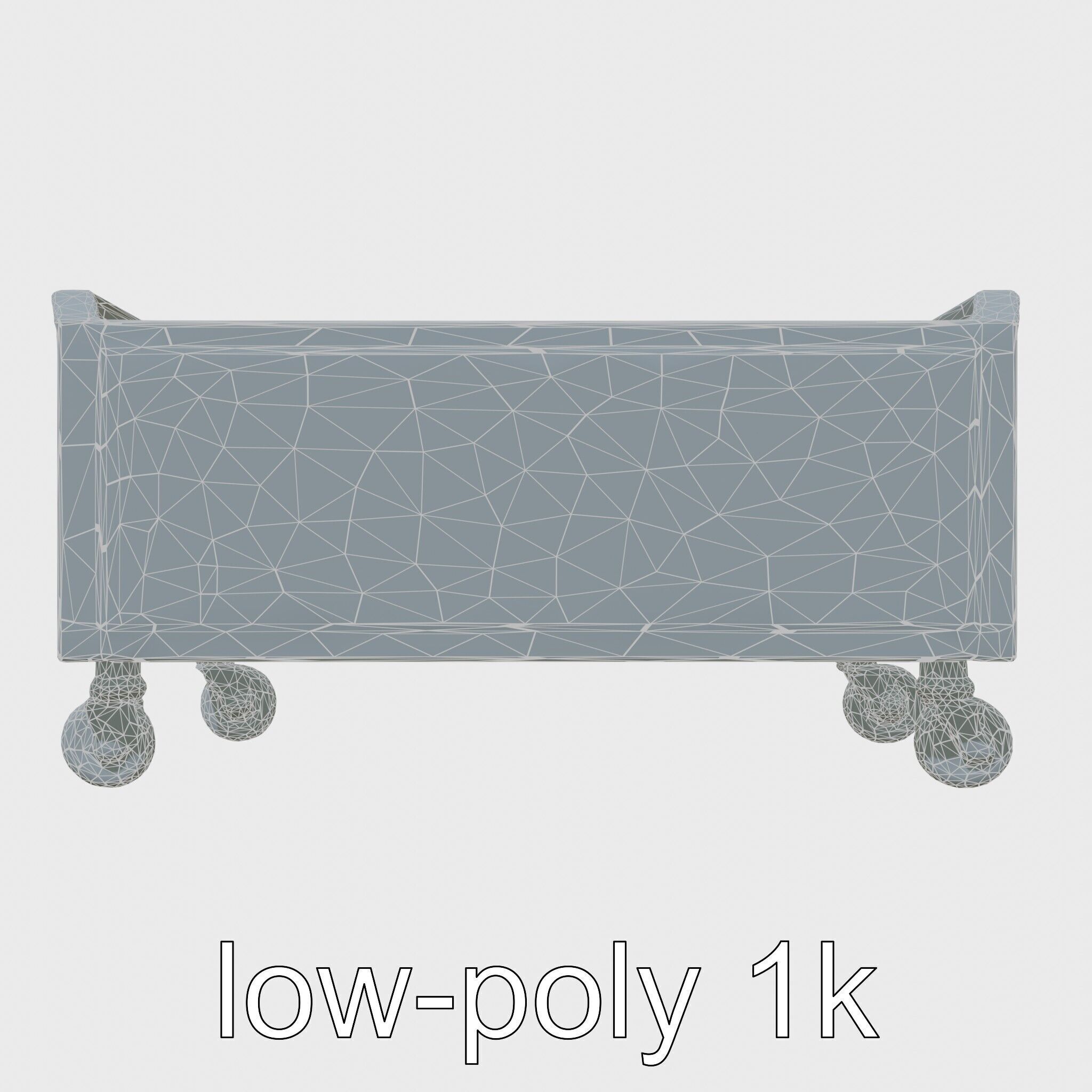 Ergonomic Aviation Grey Field Cart with LED Low-poly 3D model_24