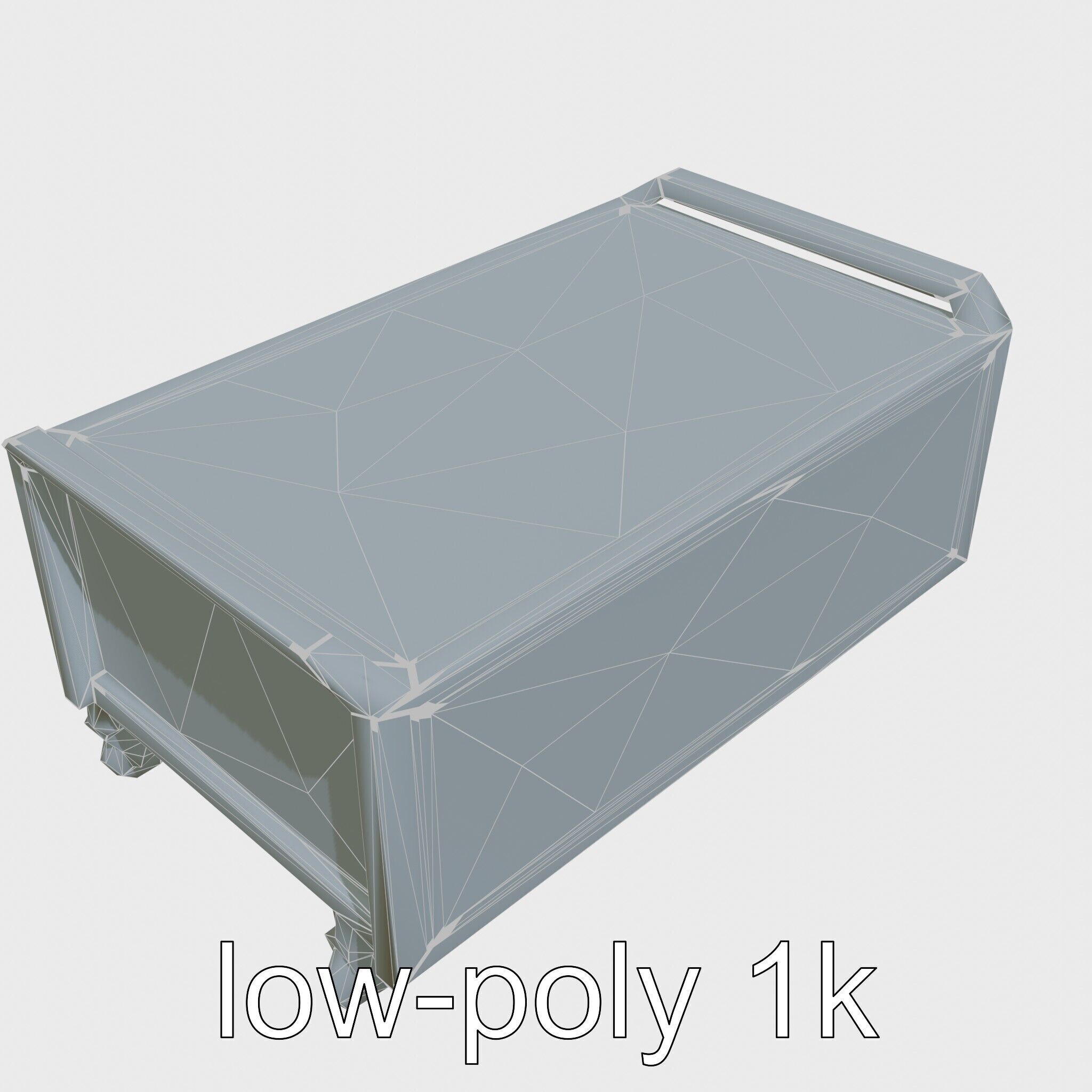Ergonomic Aviation Grey Field Cart with LED Low-poly 3D model_27