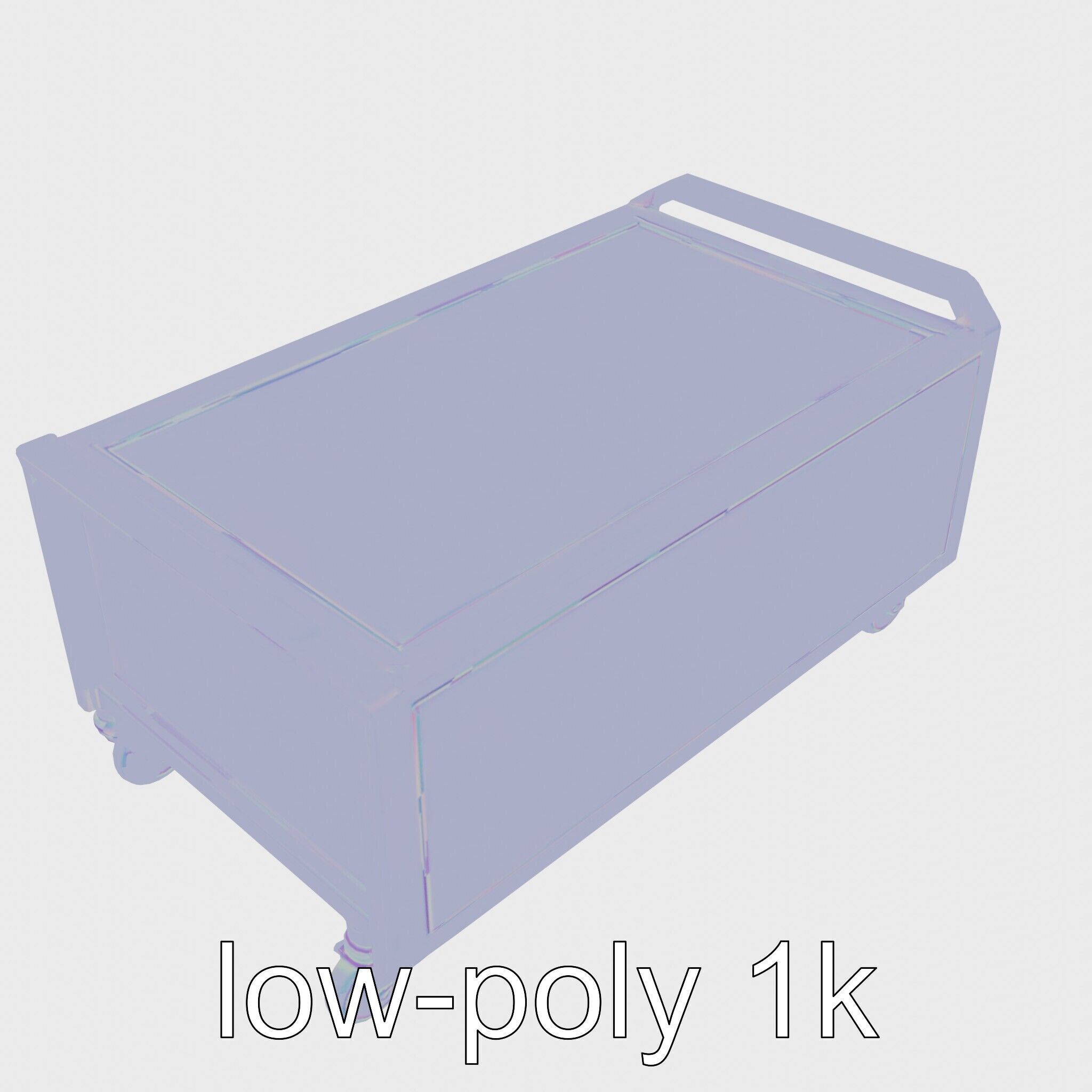 Ergonomic Aviation Grey Field Cart with LED Low-poly 3D model_29