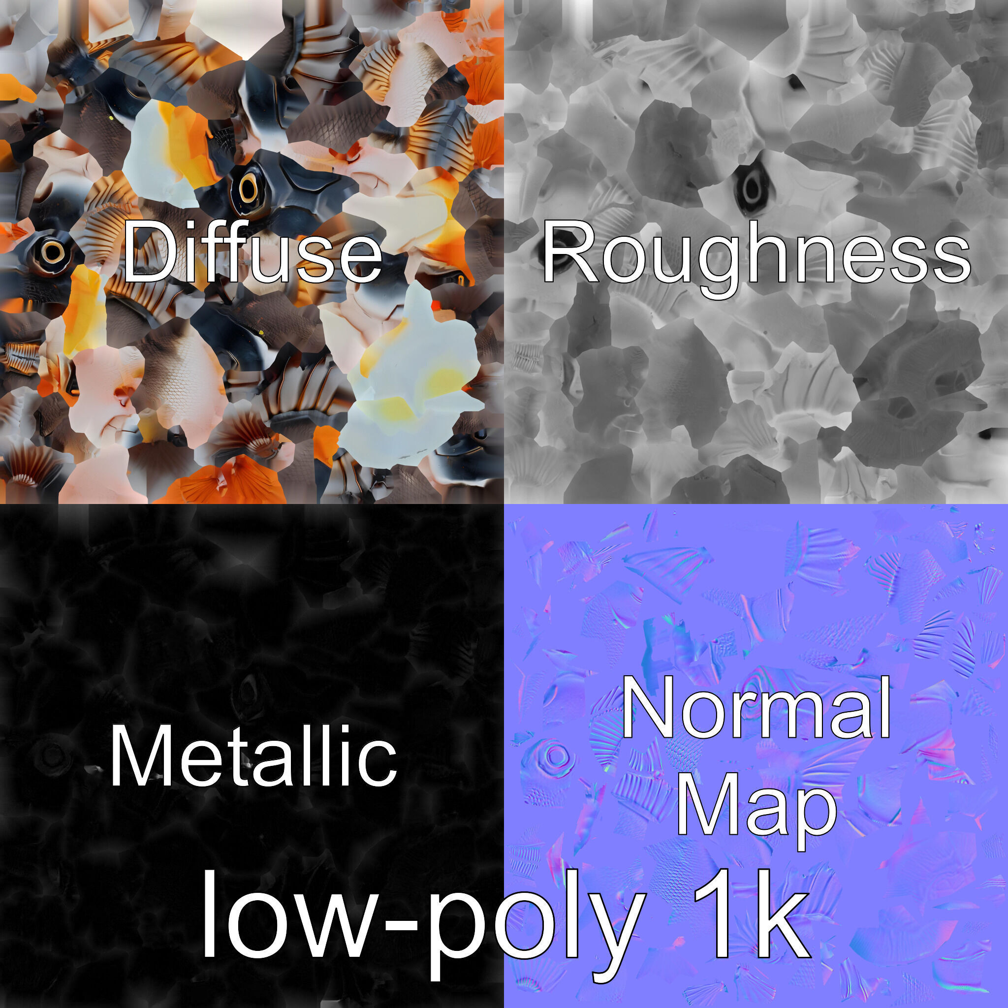 Glowing Anglerfish with Bioluminescent Lure Low-poly 3D model_1