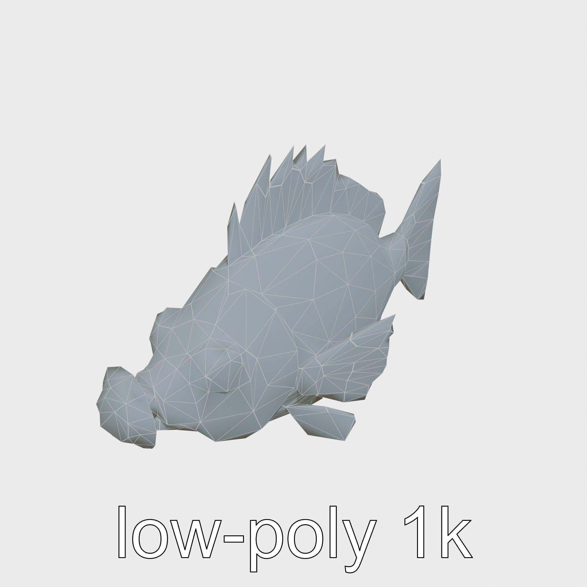 Glowing Anglerfish with Bioluminescent Lure Low-poly 3D model_13
