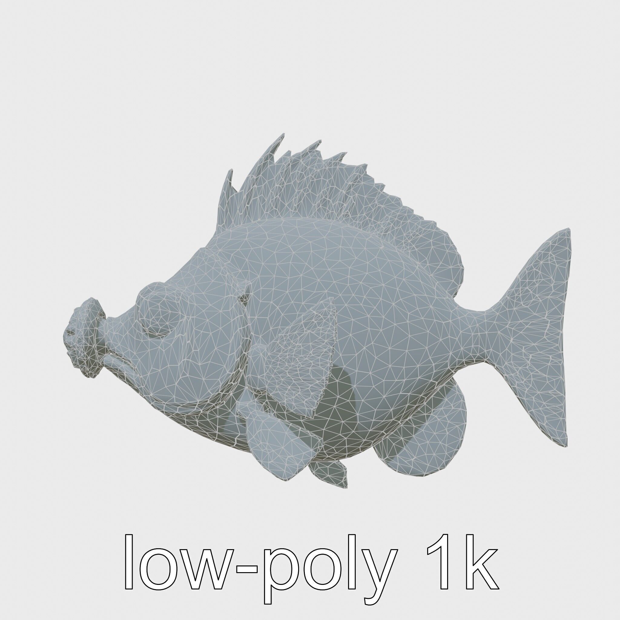Glowing Anglerfish with Bioluminescent Lure Low-poly 3D model_6