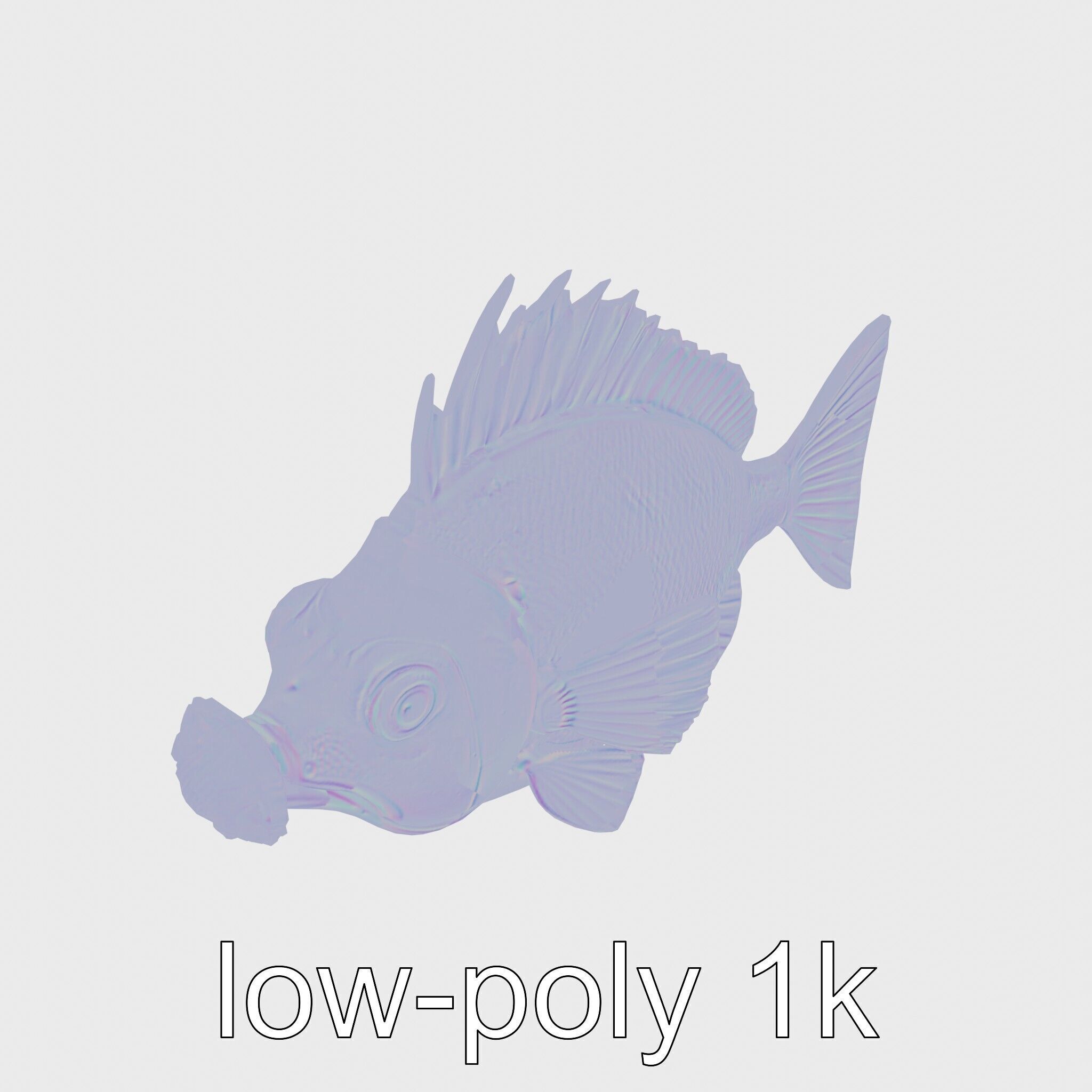 Glowing Anglerfish with Bioluminescent Lure Low-poly 3D model_21