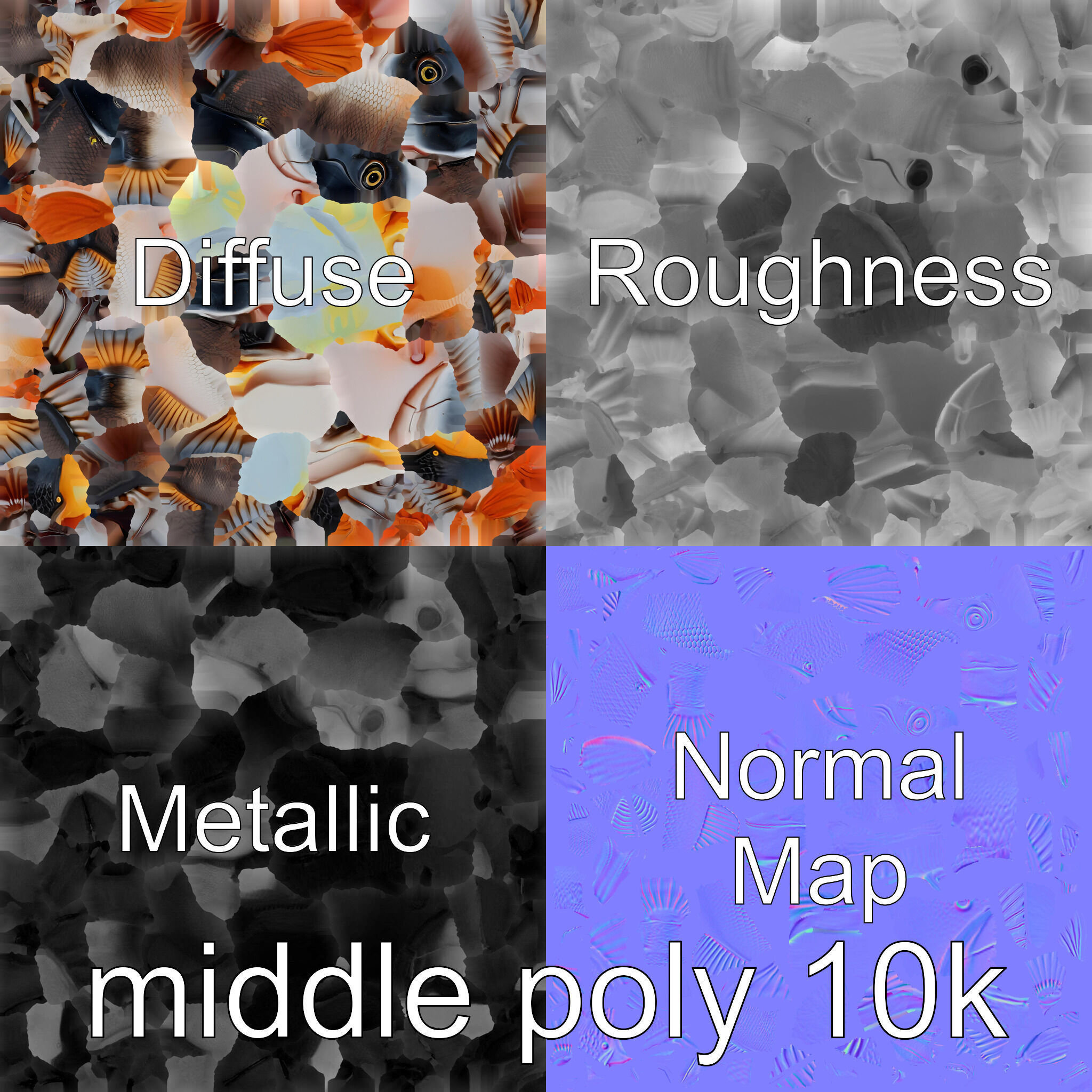 Glowing Anglerfish with Bioluminescent Lure Low-poly 3D model_28