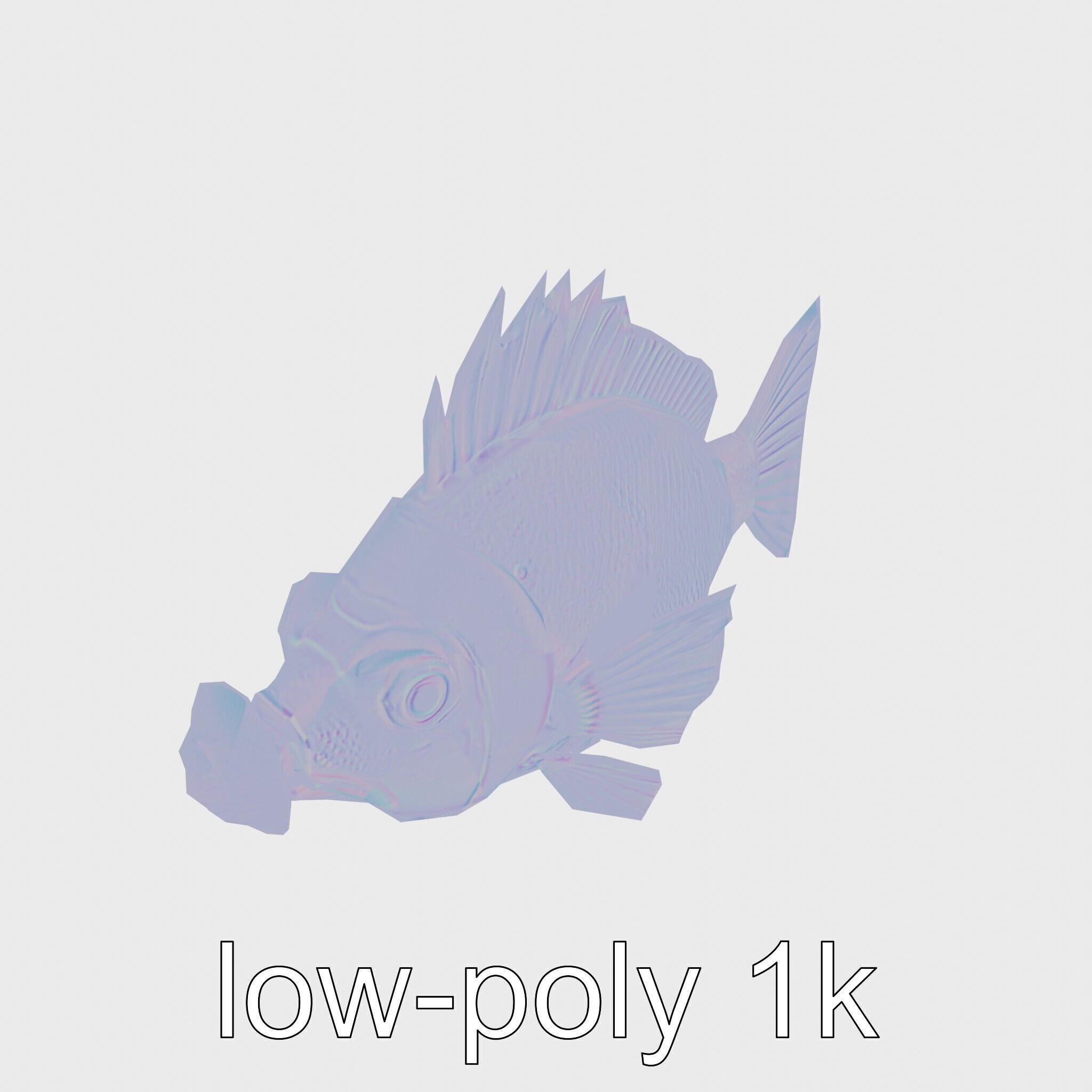 Glowing Anglerfish with Bioluminescent Lure Low-poly 3D model_29