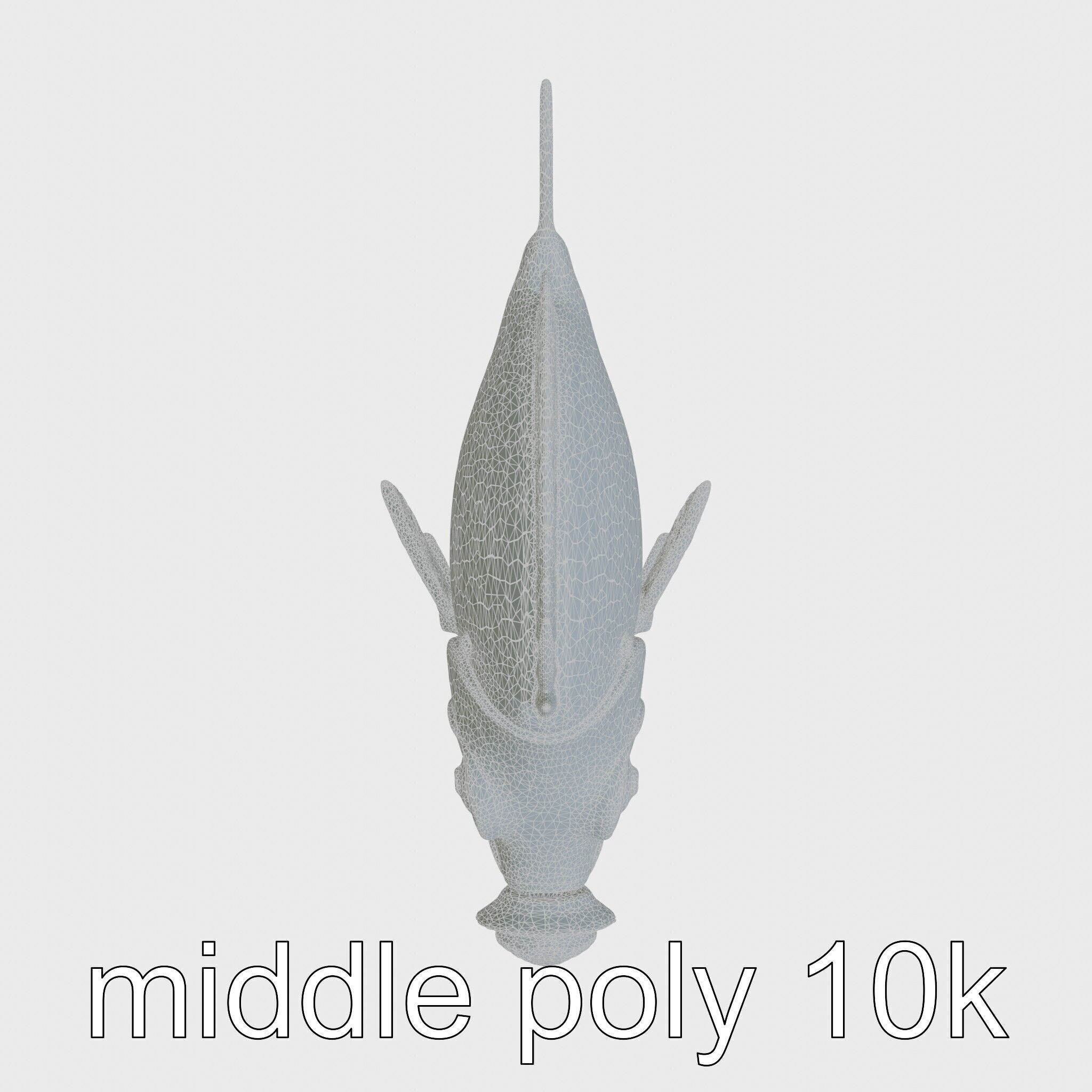 Glowing Anglerfish with Bioluminescent Lure Low-poly 3D model_24