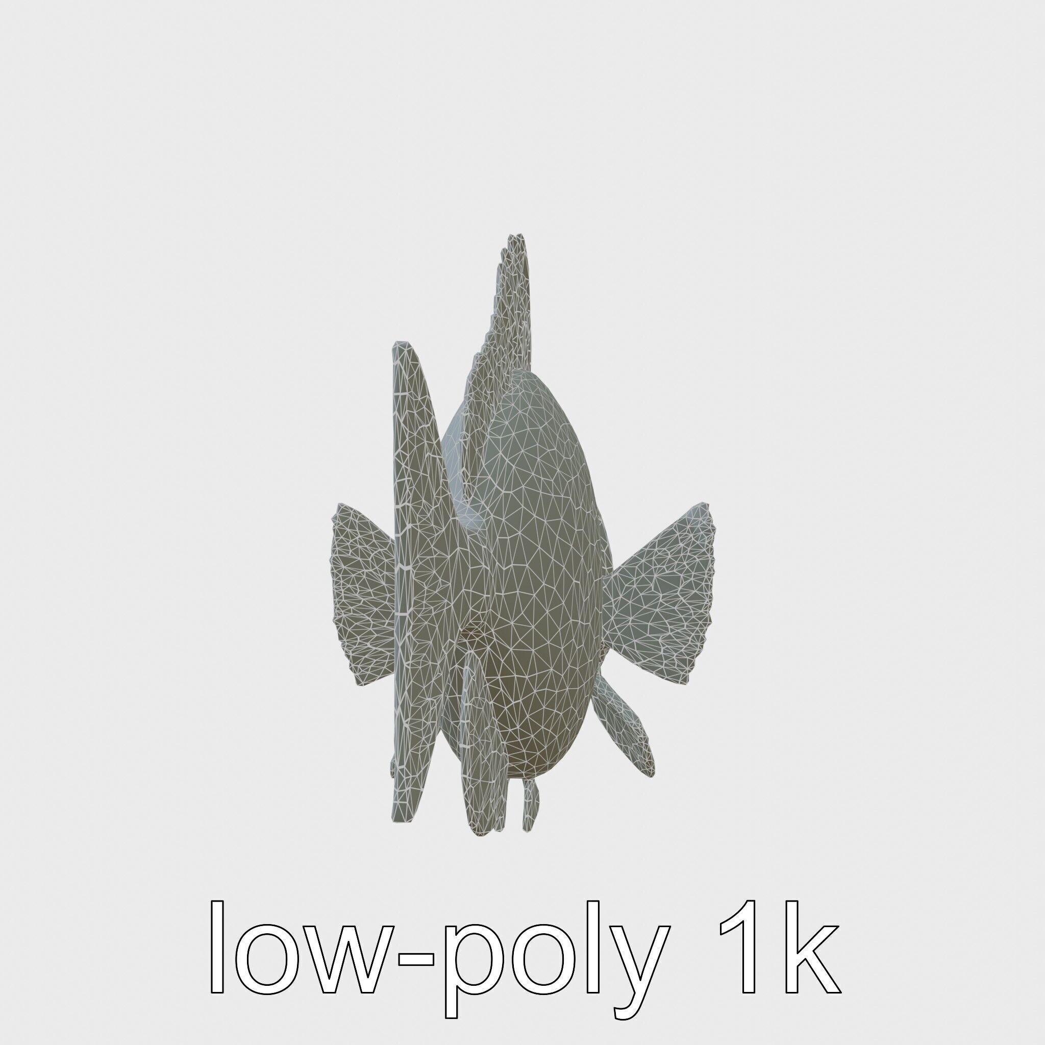 Glowing Anglerfish with Bioluminescent Lure Low-poly 3D model_19