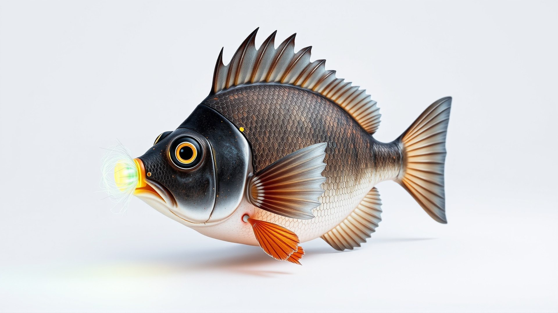 Glowing Anglerfish with Bioluminescent Lure Low-poly 3D model_3