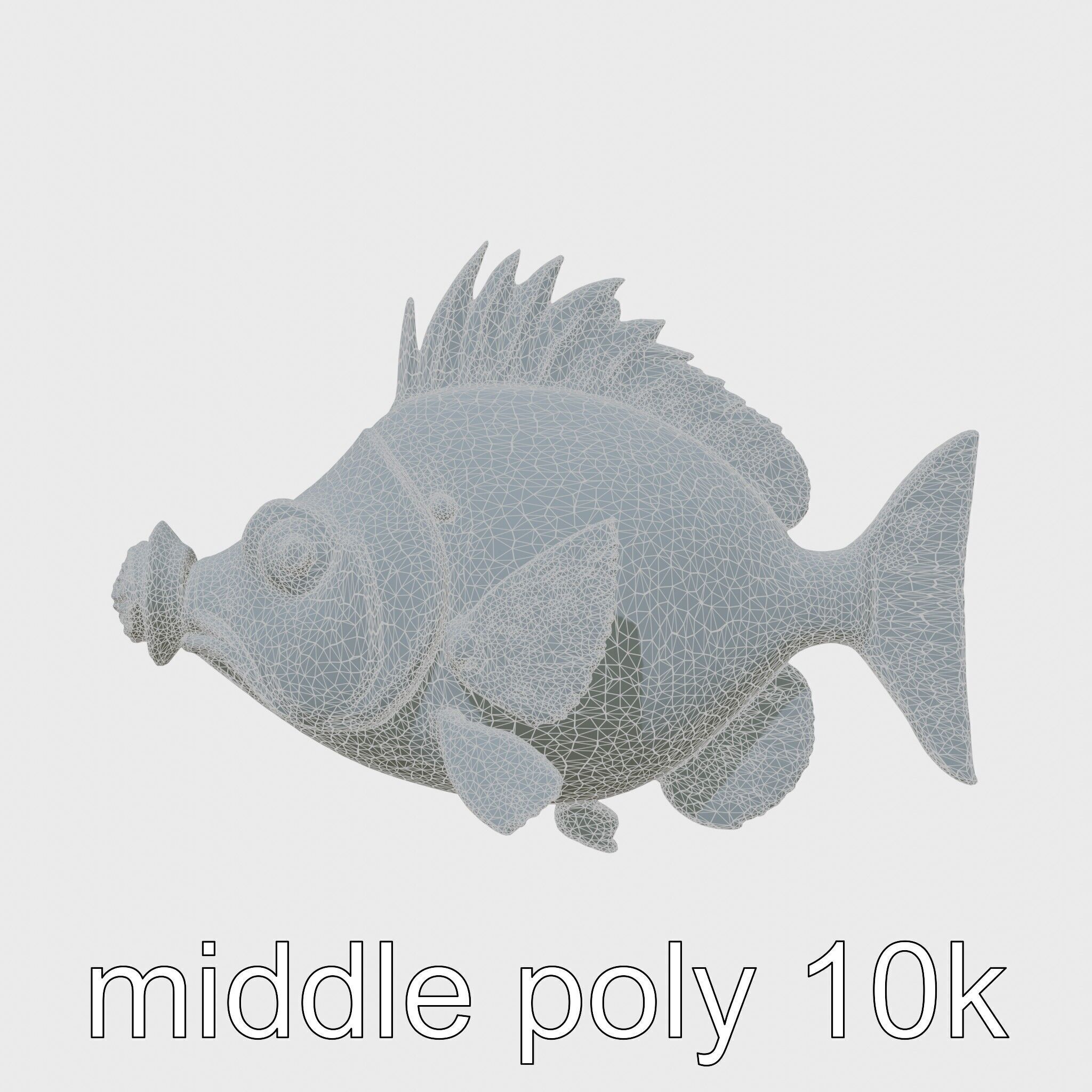 Glowing Anglerfish with Bioluminescent Lure Low-poly 3D model_26