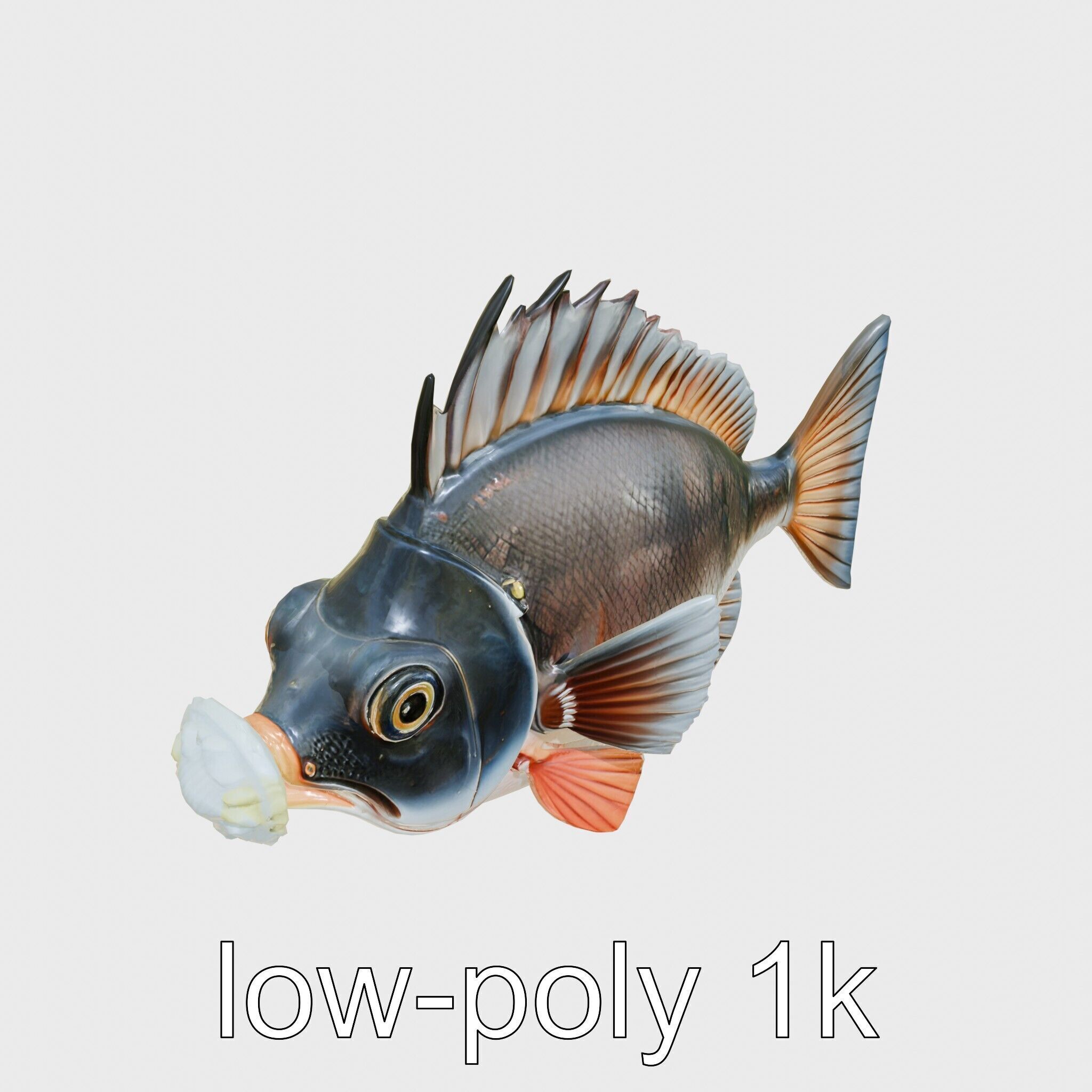 Glowing Anglerfish with Bioluminescent Lure Low-poly 3D model_18