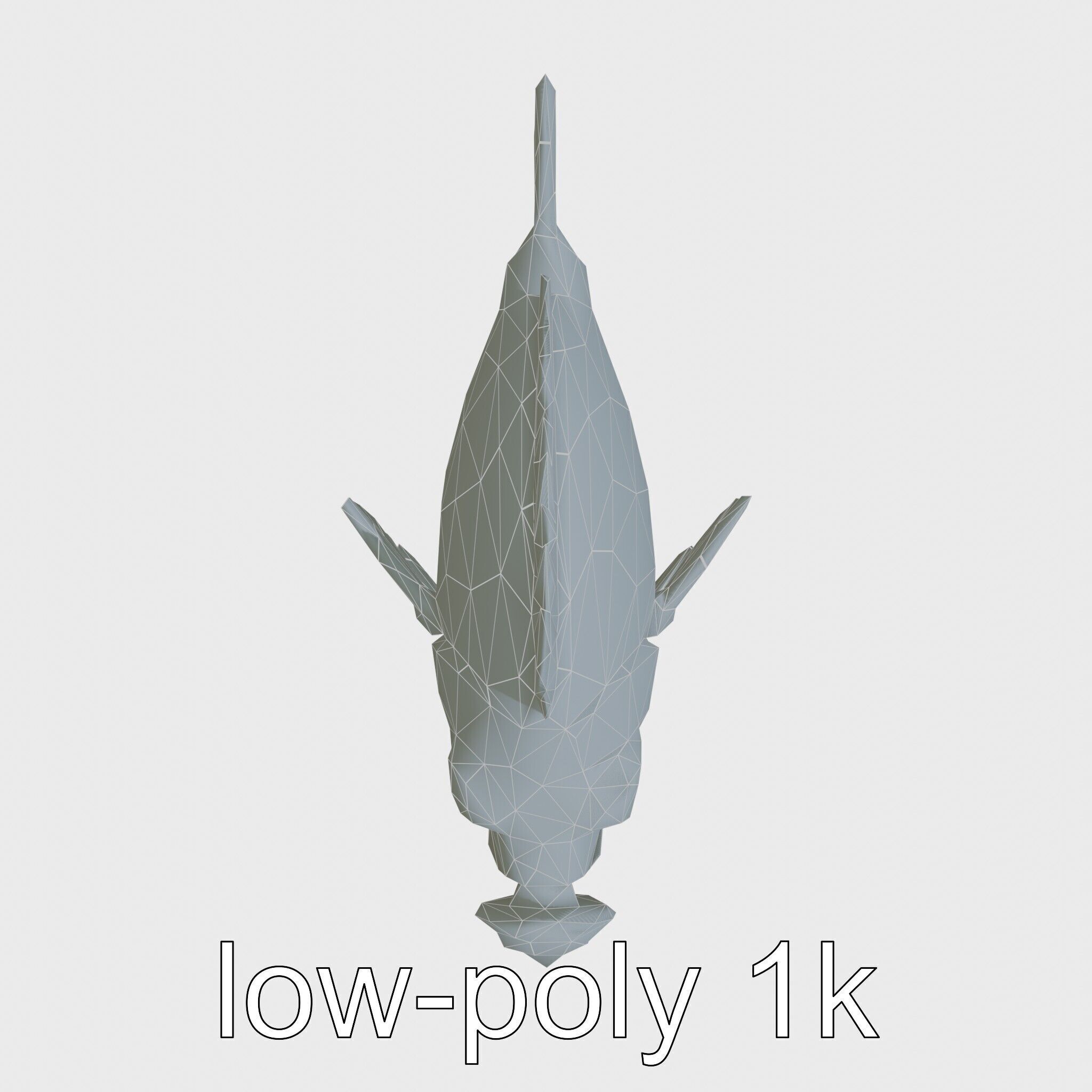 Glowing Anglerfish with Bioluminescent Lure Low-poly 3D model_20