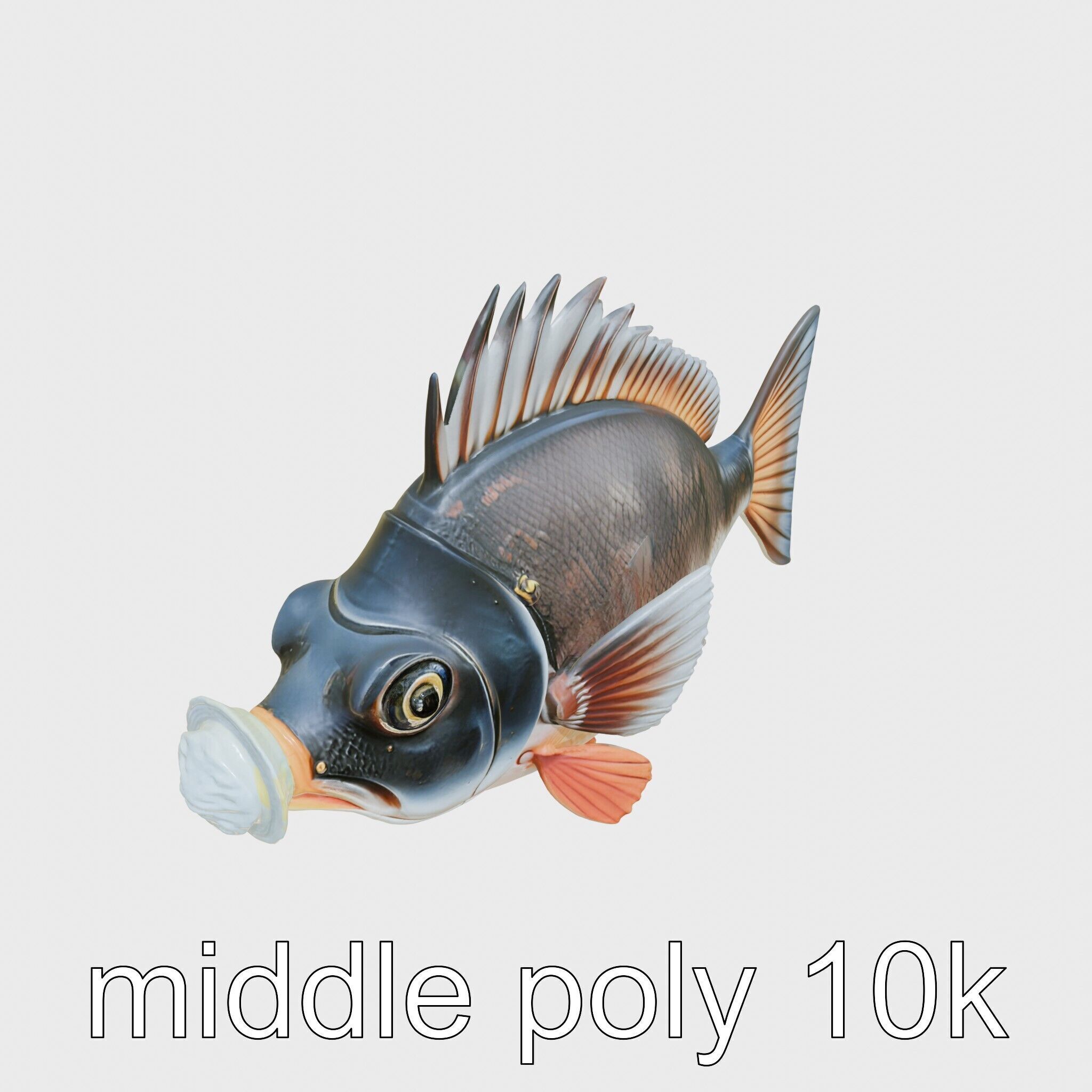 Glowing Anglerfish with Bioluminescent Lure Low-poly 3D model_25