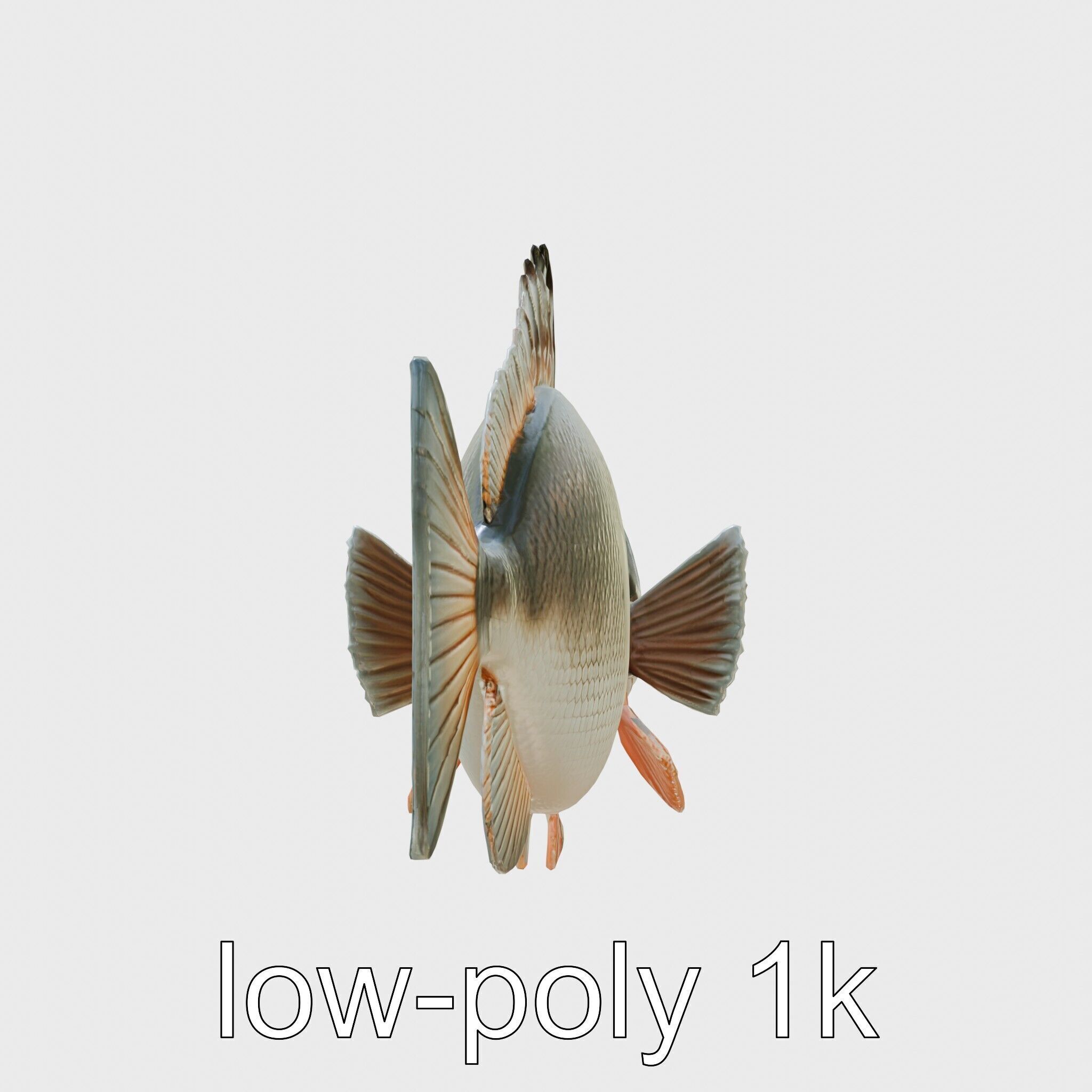 Glowing Anglerfish with Bioluminescent Lure Low-poly 3D model_12