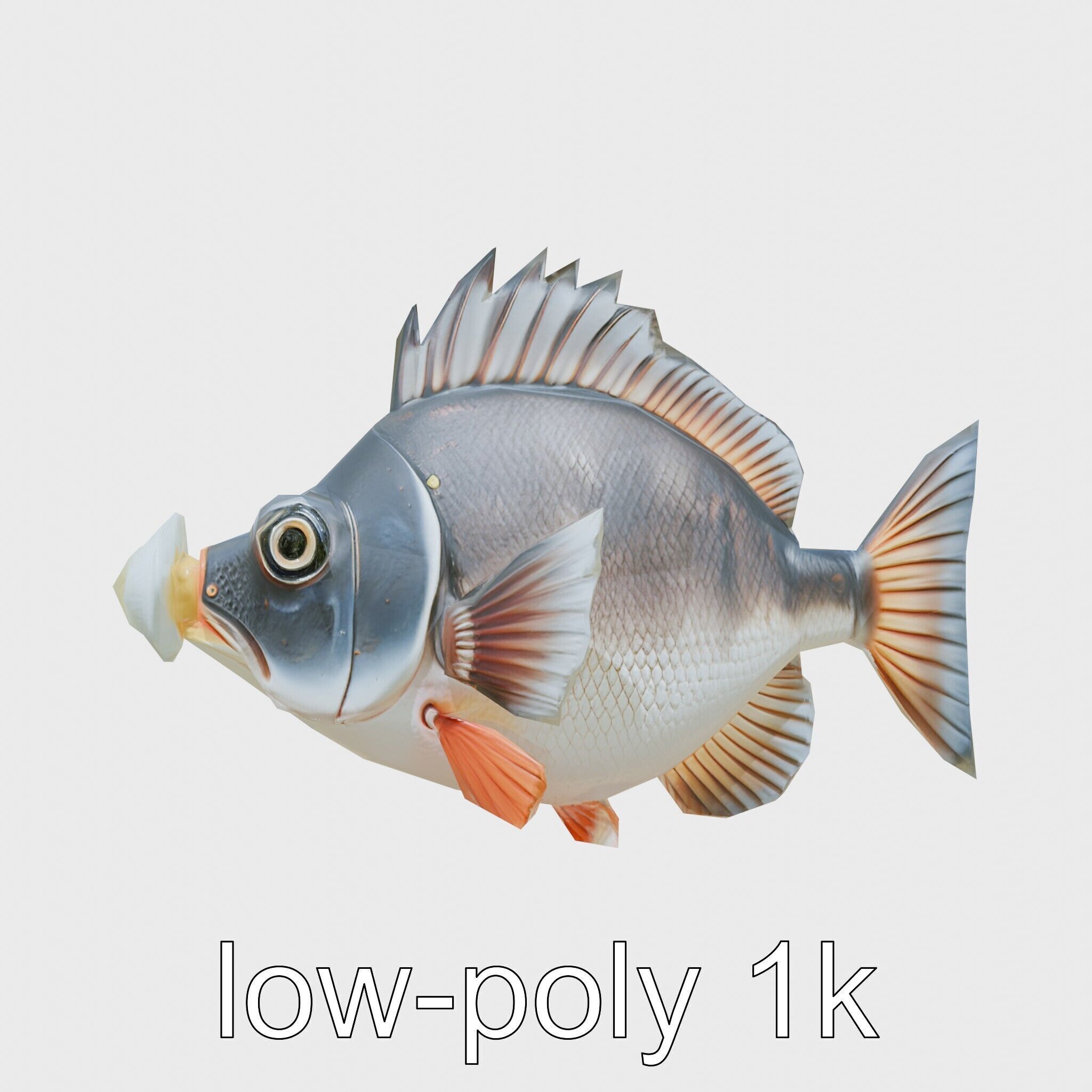 Glowing Anglerfish with Bioluminescent Lure Low-poly 3D model_22