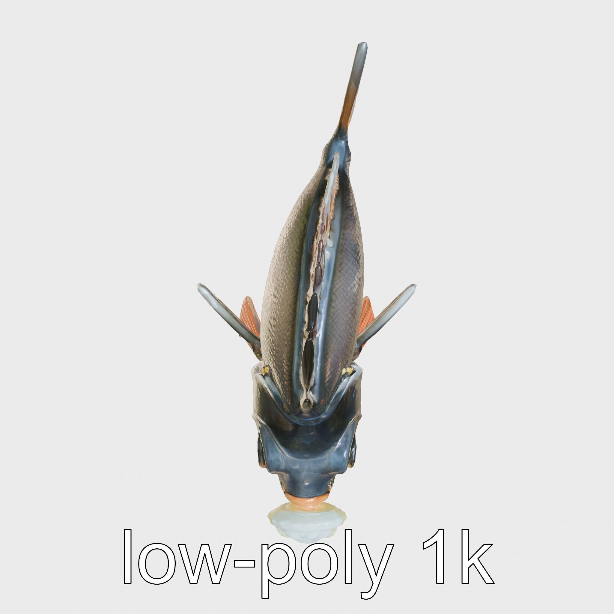 Glowing Anglerfish with Bioluminescent Lure Low-poly 3D model_9