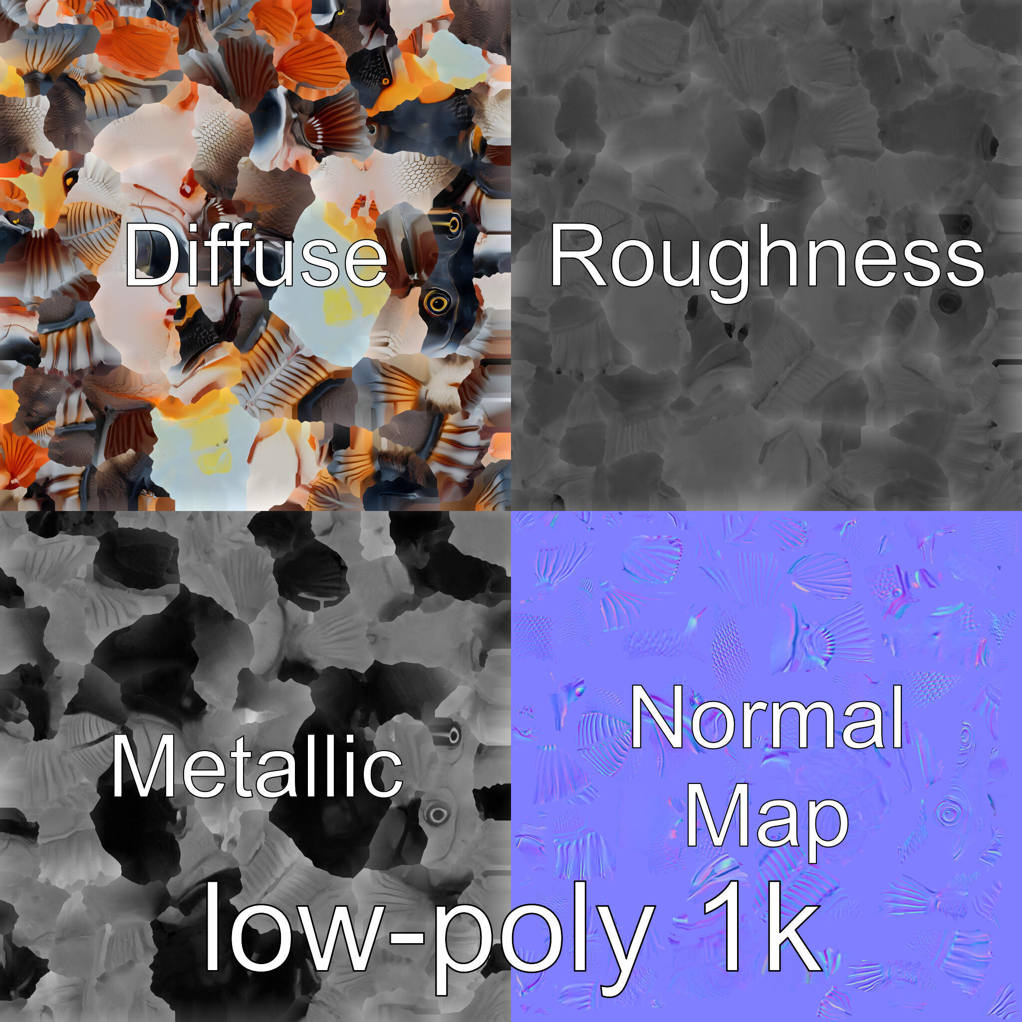 Glowing Anglerfish with Bioluminescent Lure Low-poly 3D model_27