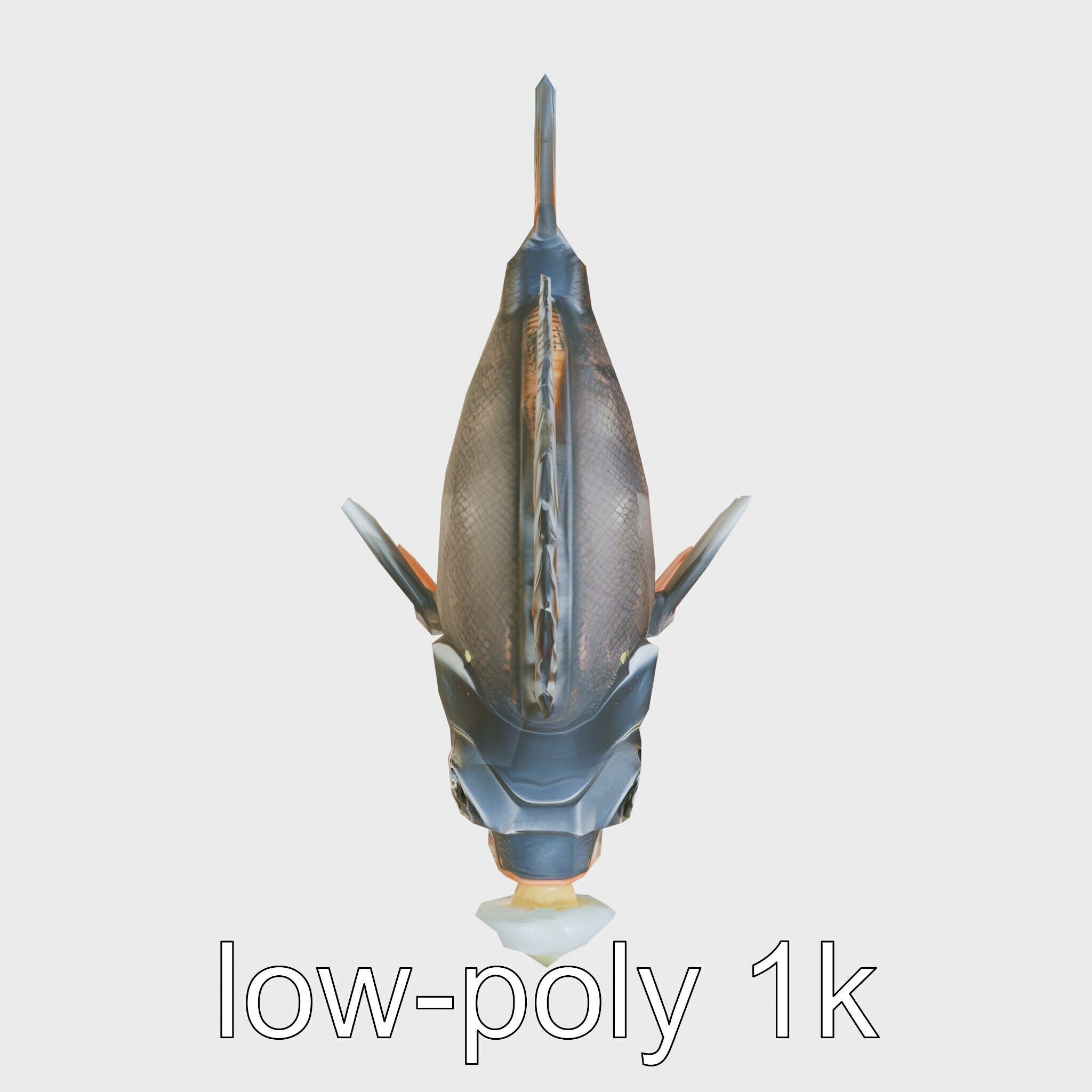 Glowing Anglerfish with Bioluminescent Lure Low-poly 3D model_14