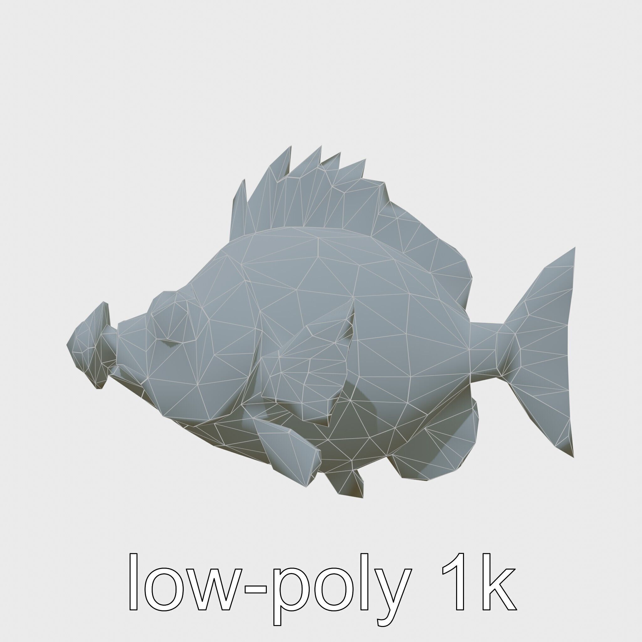 Glowing Anglerfish with Bioluminescent Lure Low-poly 3D model_16